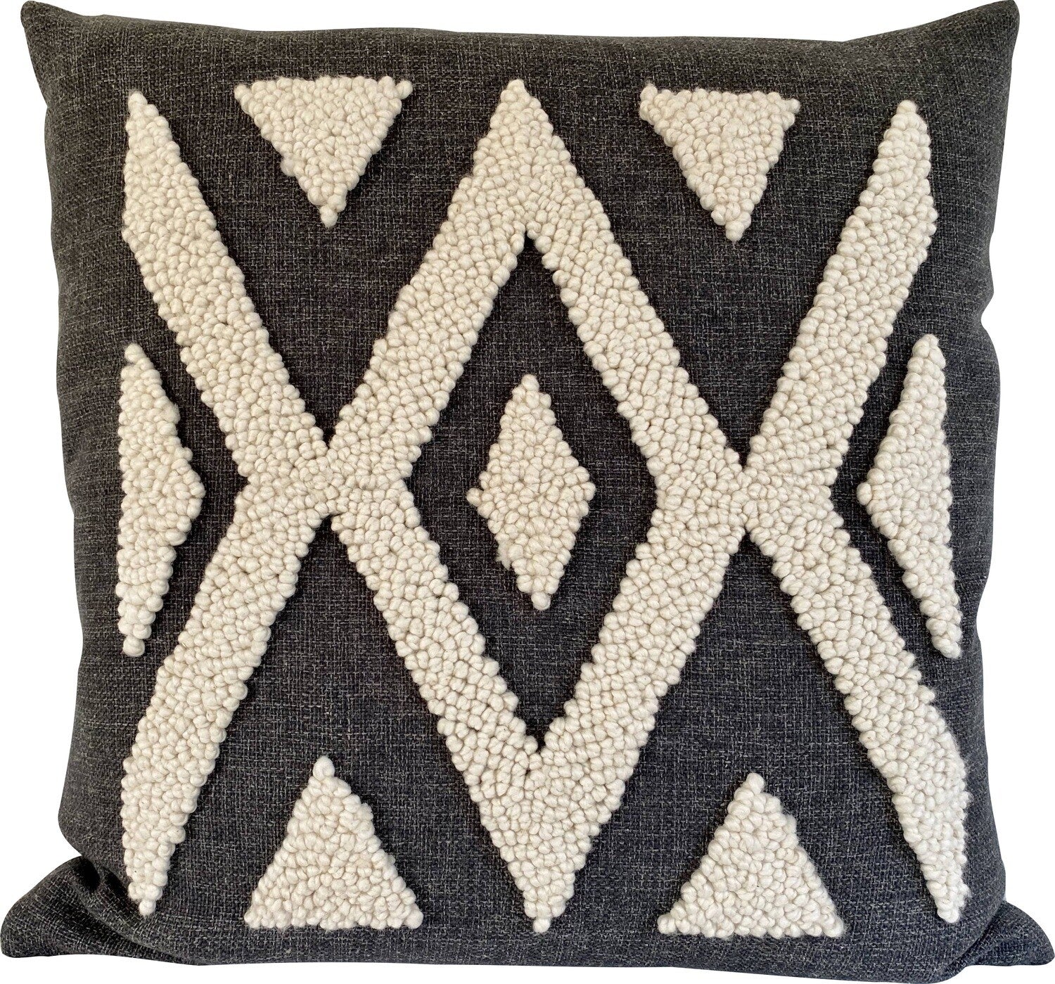 Punch needle Ndebele cushion cover — another view