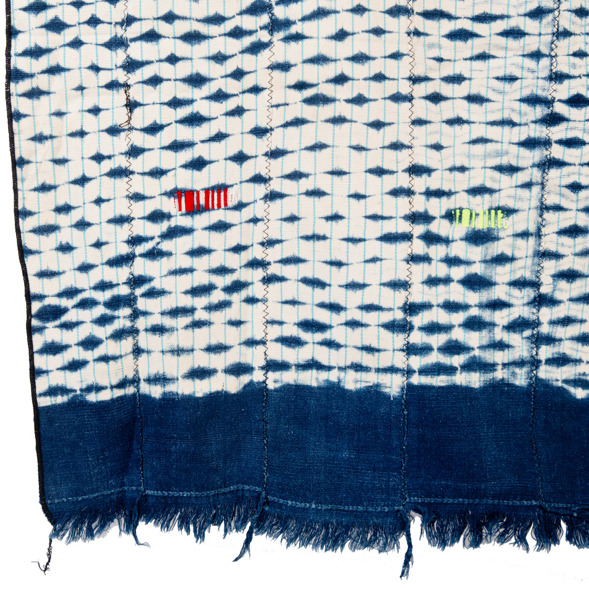 Indigo adire cloth — detail of the resist-dyed pattern