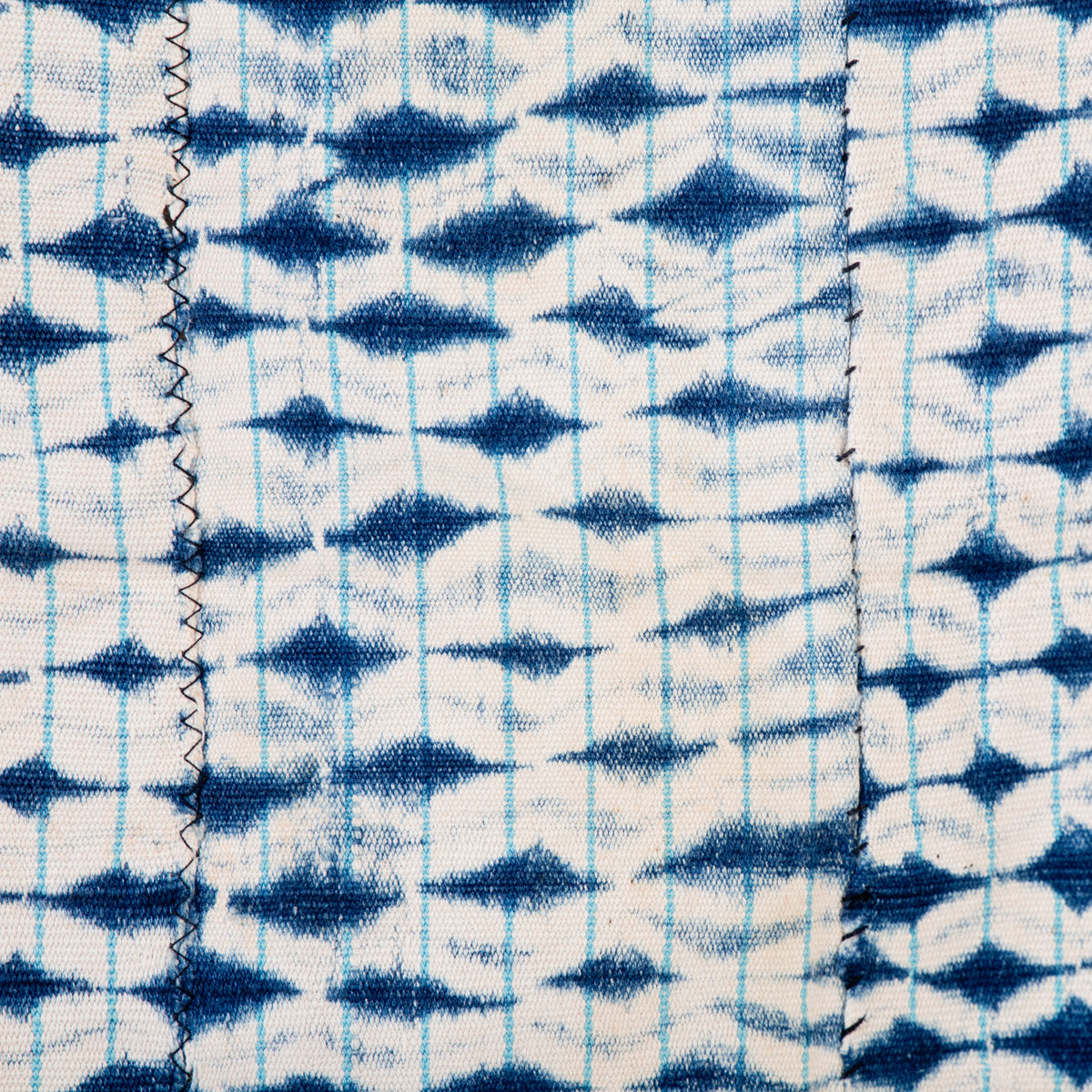 Indigo adire cloth — full length laid flat