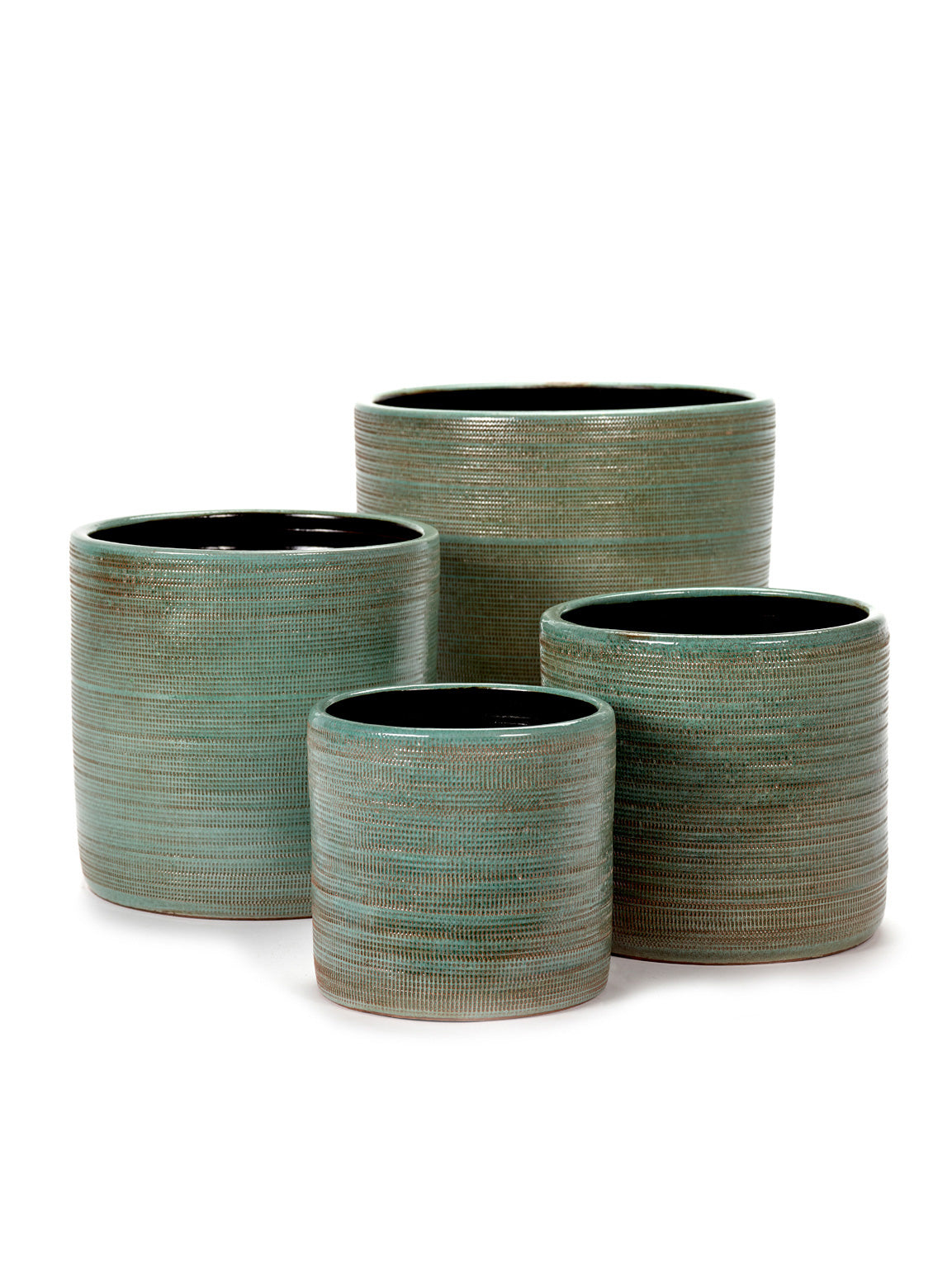 Green structure pot, detail of the texture