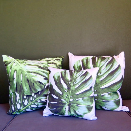 Monstera cushion cover — another view