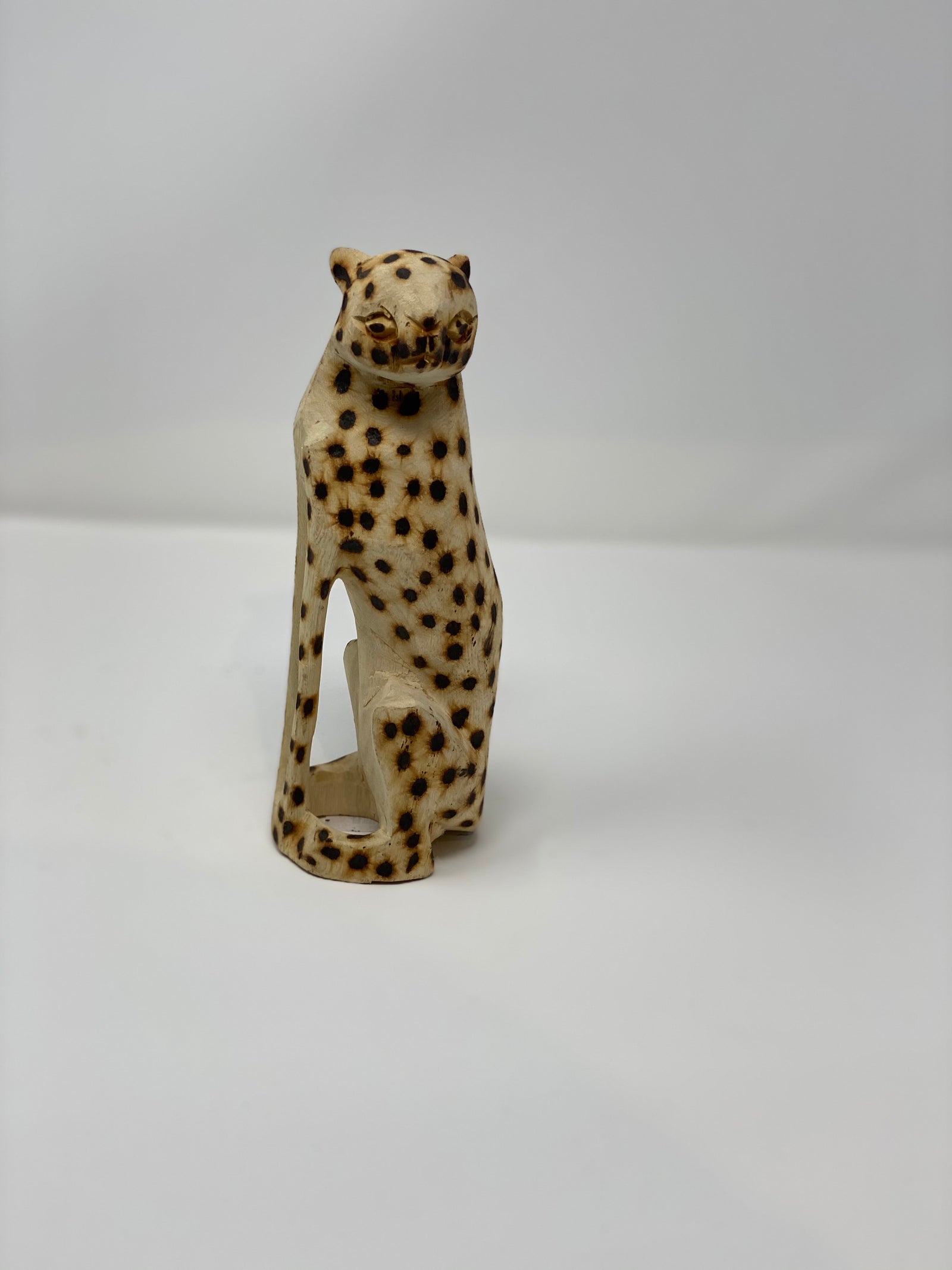 Hand-carved Jacaranda wood cheetah from Eswatini (Swaziland)