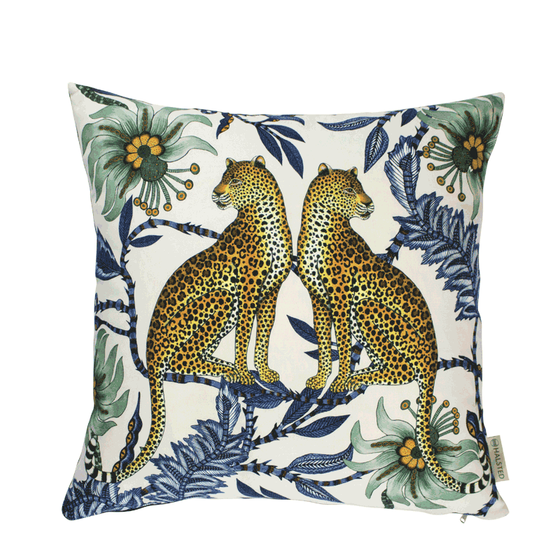 Ardmore - Lovebird Leopards Tanzanite Cushion Cover
