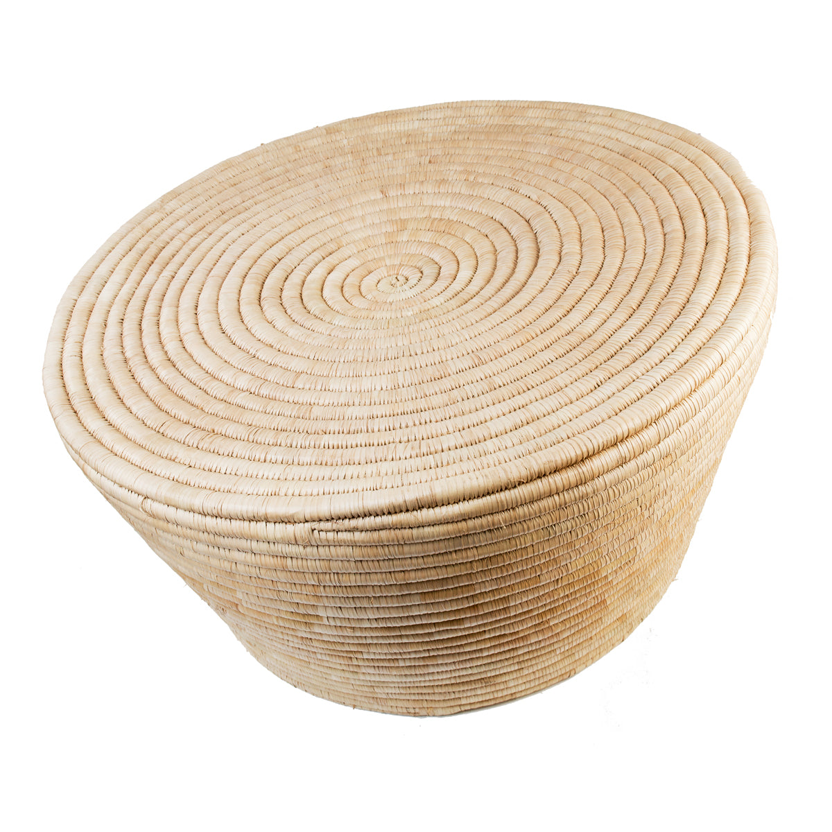 Malawi round rattan side table — another view