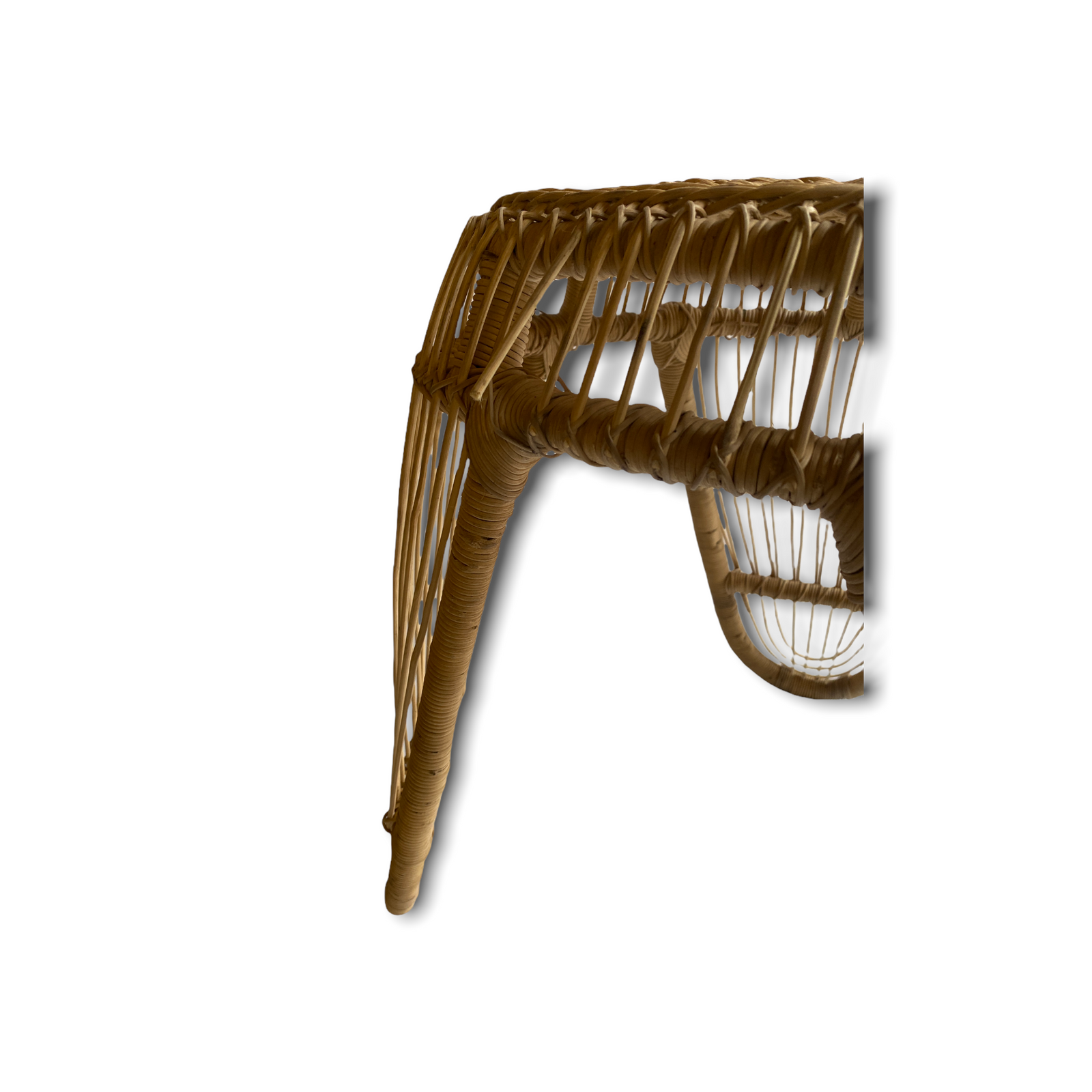 Malawi cane side table — side view