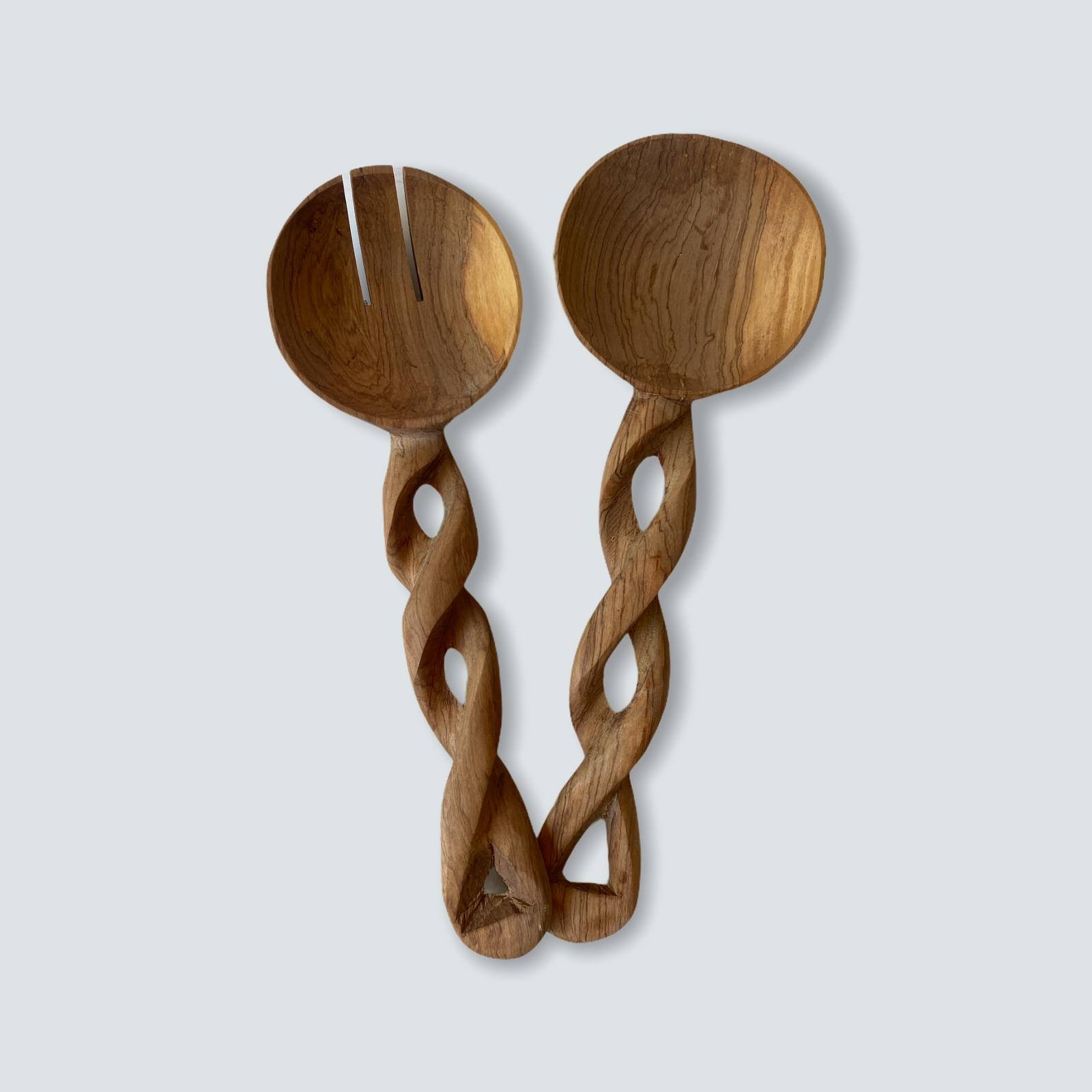 Handcrafted wooden salad servers from Kenya