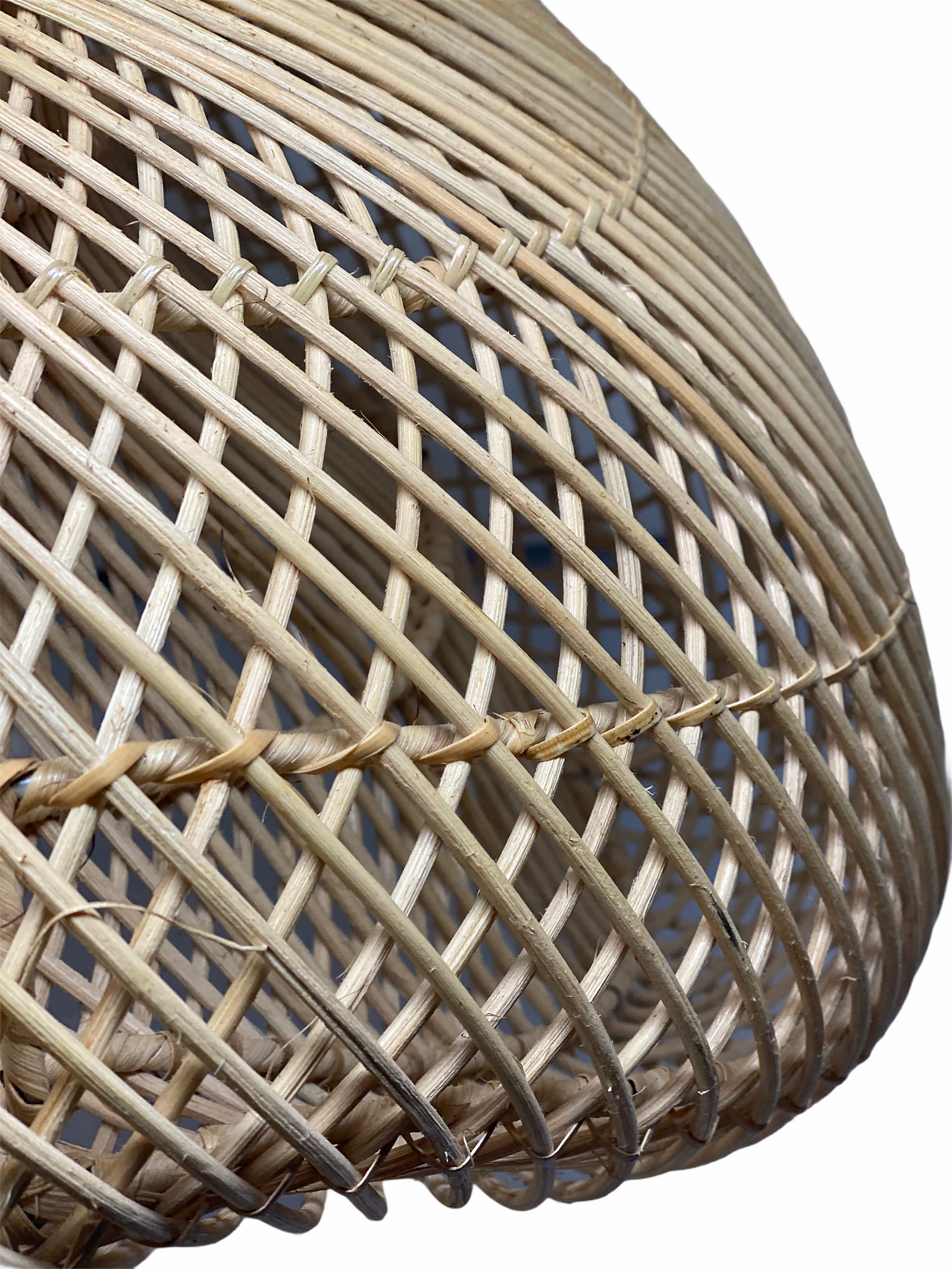 Rattan clam shell pendant - L — another view