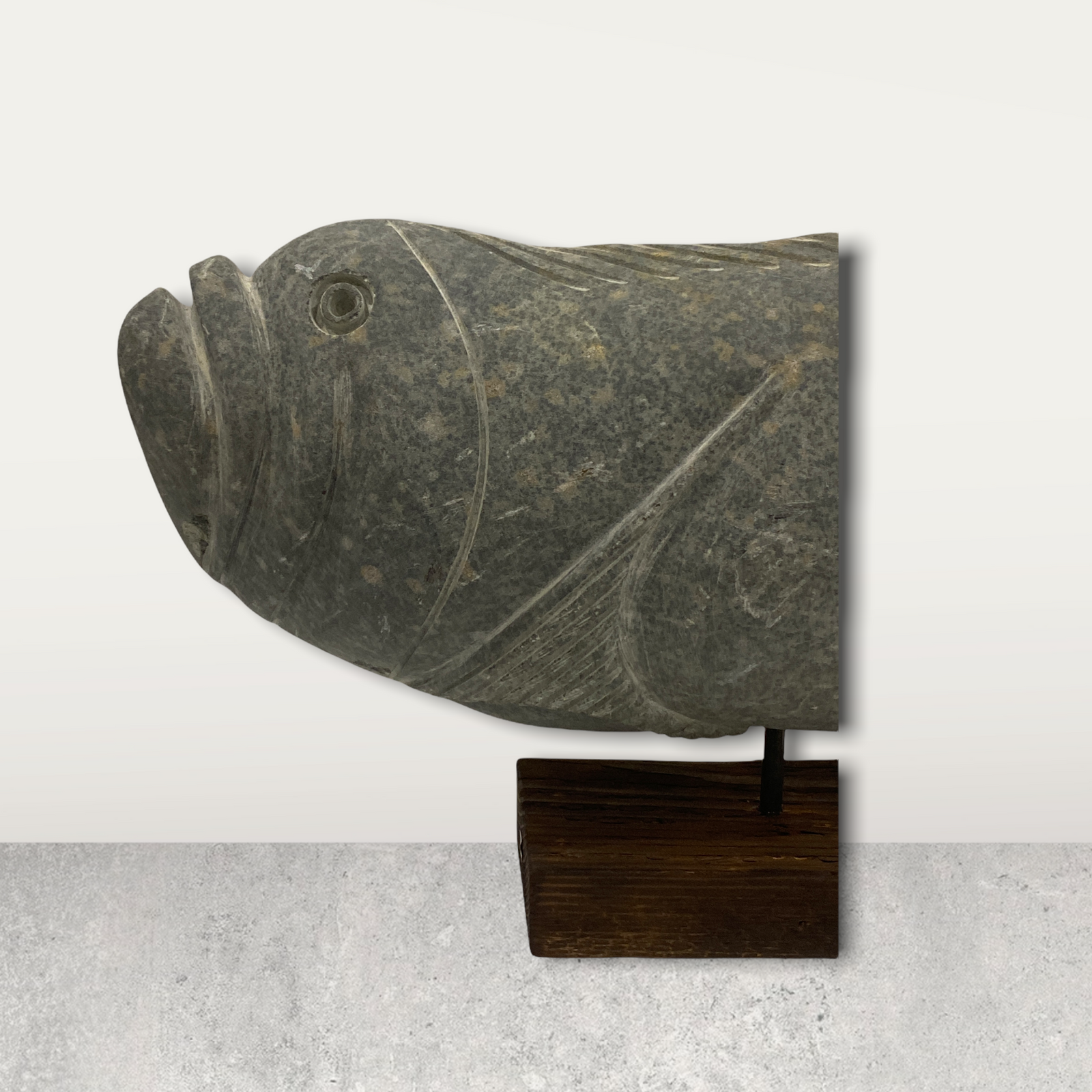 Stone Fish Sculpture - Zimbabwe (35.1)