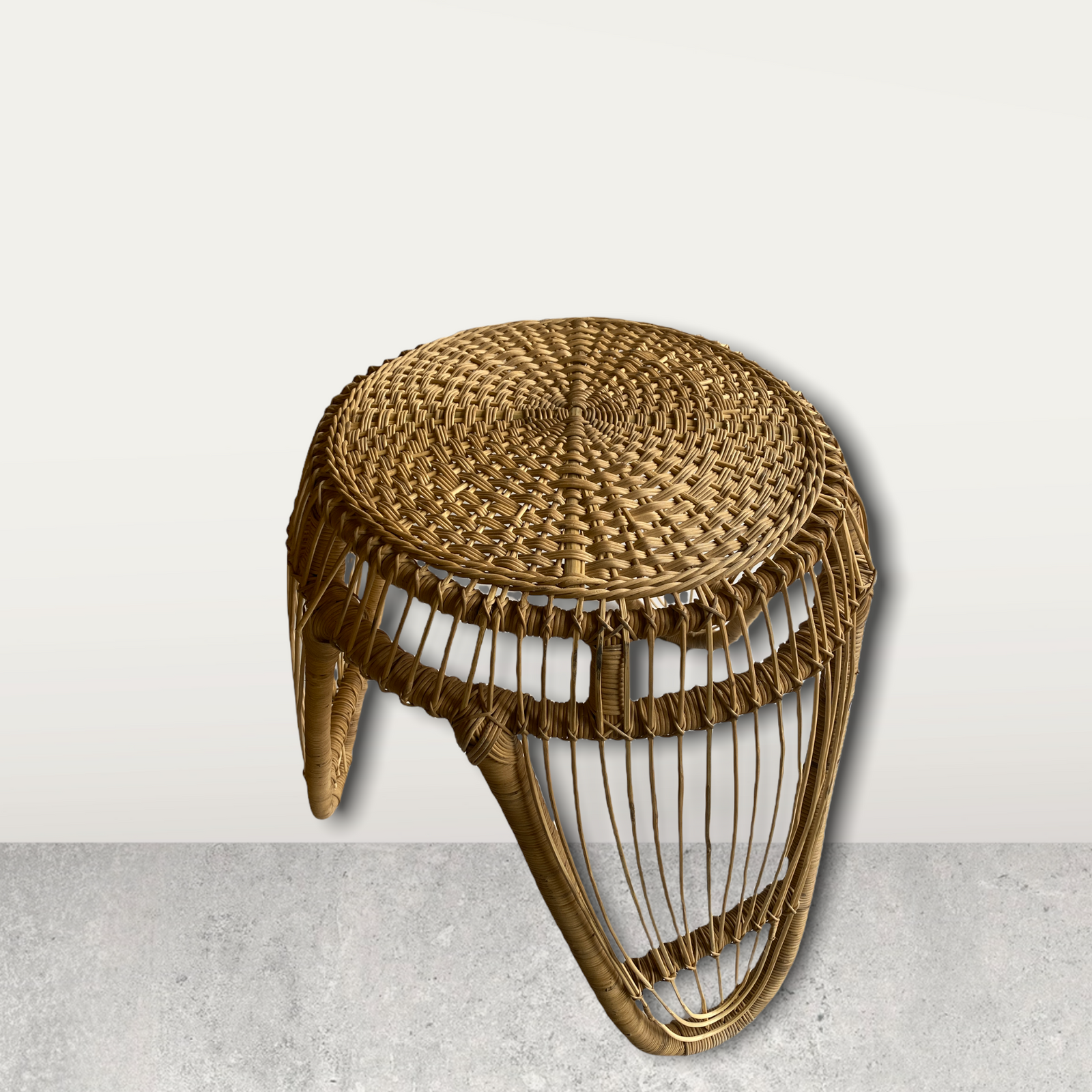 Handwoven natural cane Malawi side table
