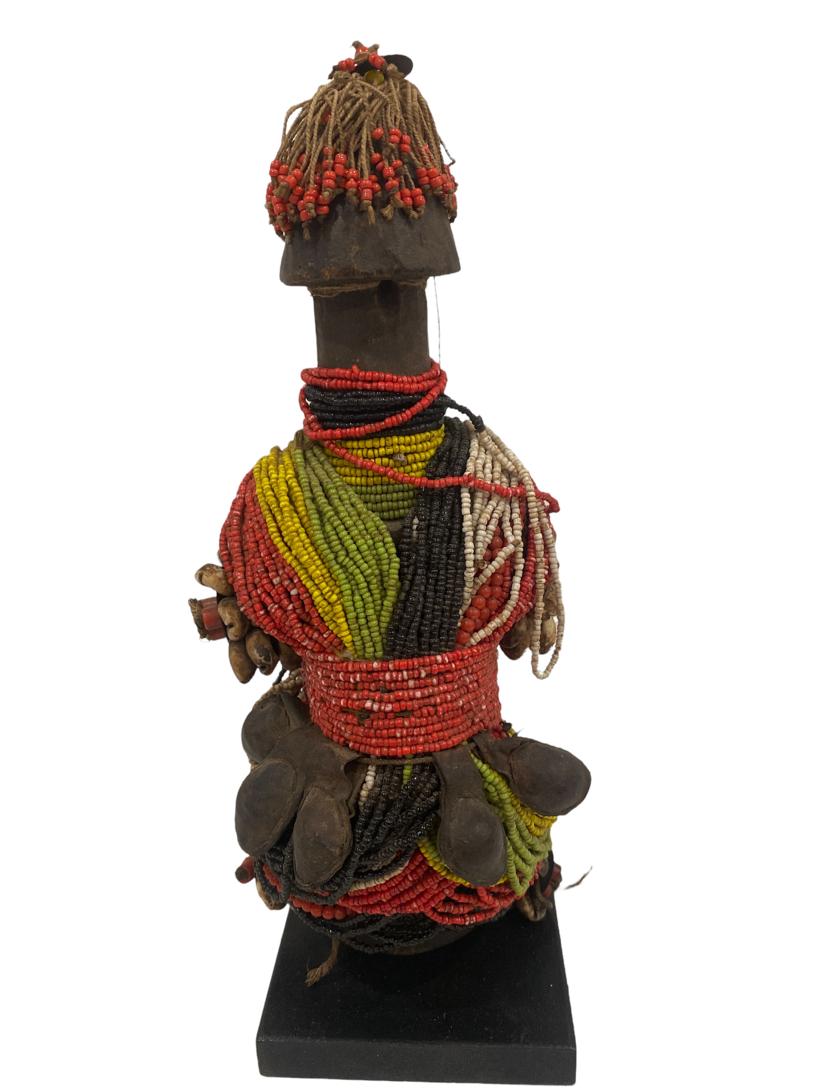 Vintage beaded Namji fertility doll from Cameroon