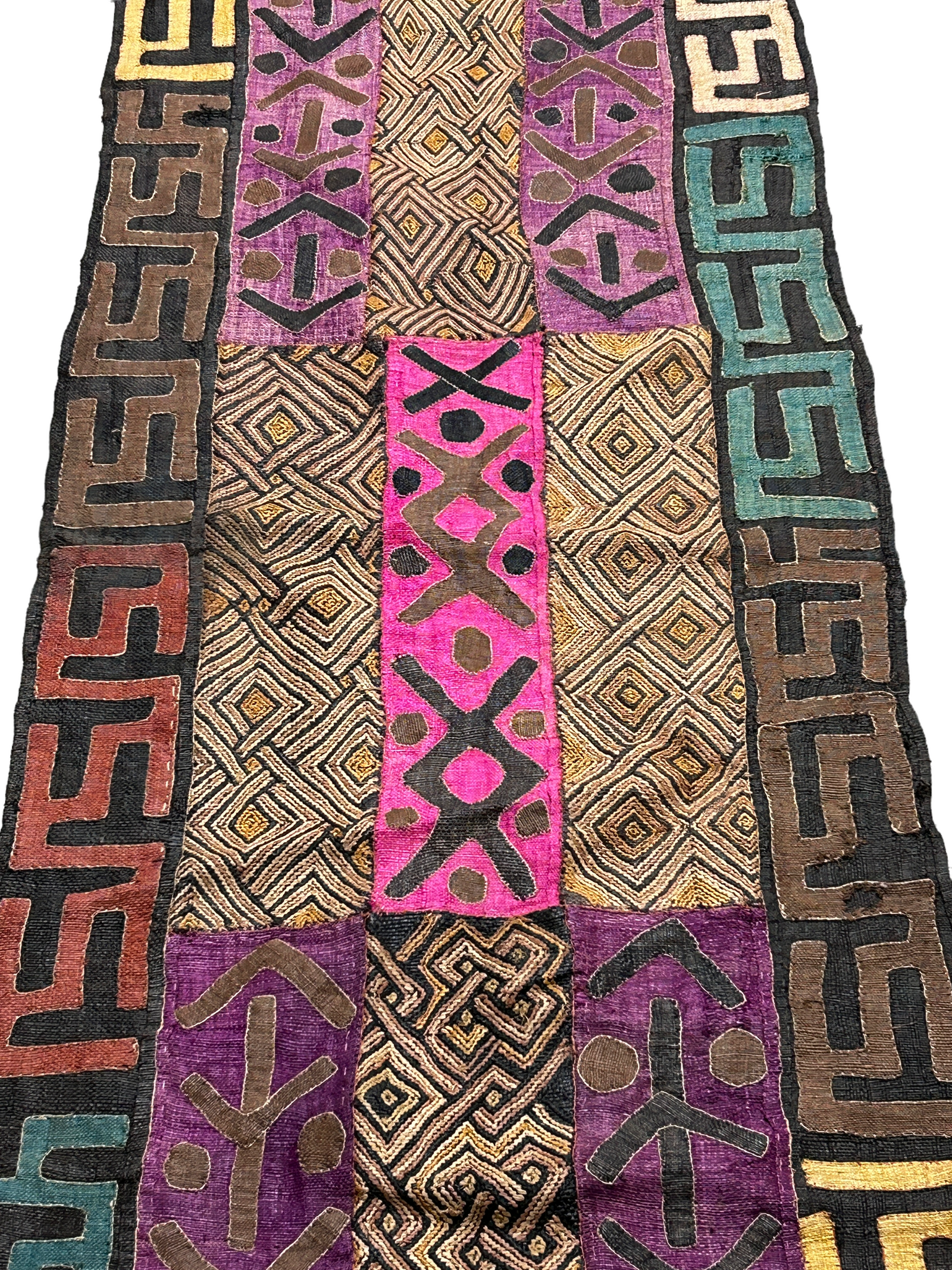 Kuba cloth from the Democratic Republic of Congo (89A), handwoven raffia textile wall art (view 4)
