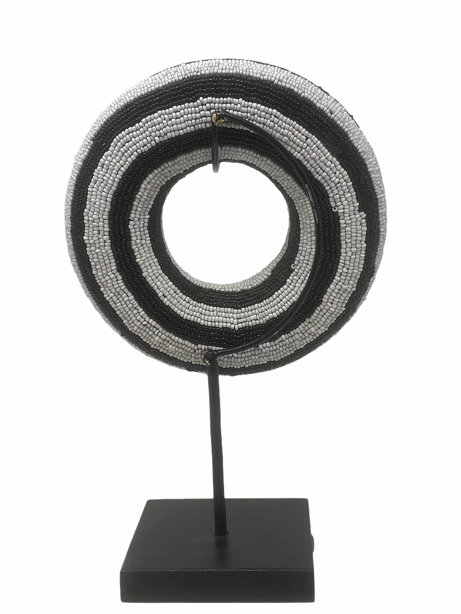 Cameroon beaded bracelet - Black & White