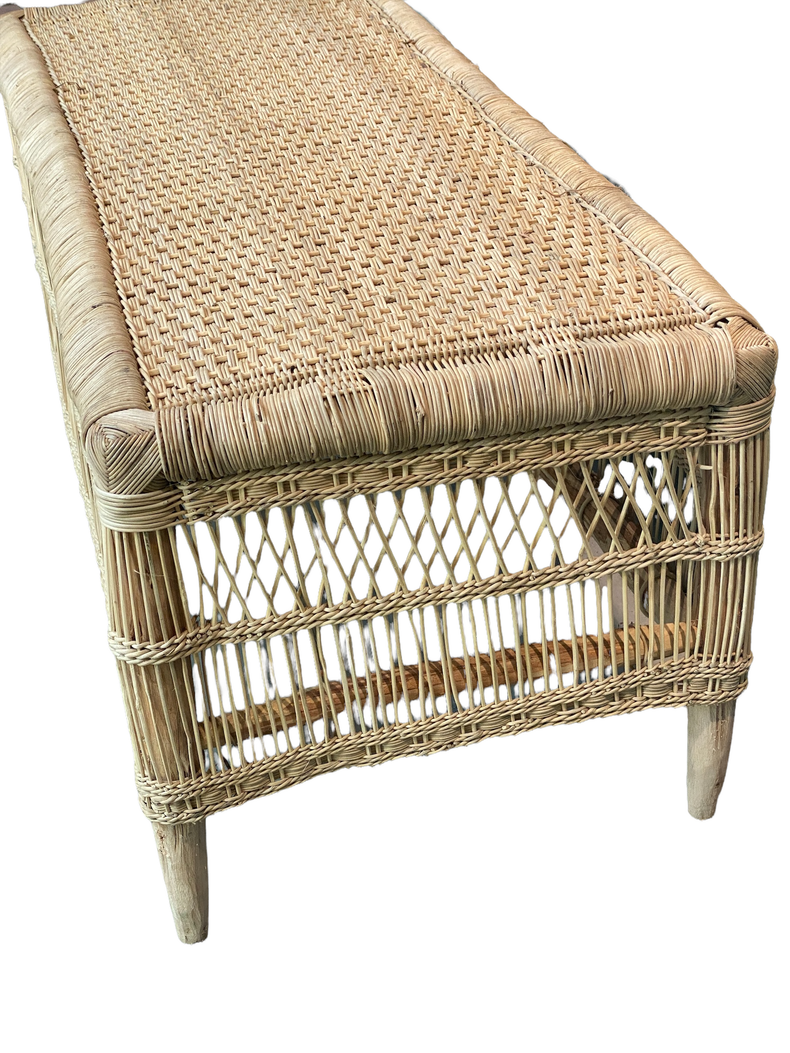 Malawi Rattan Ottoman/Bench- handmade (MB01)