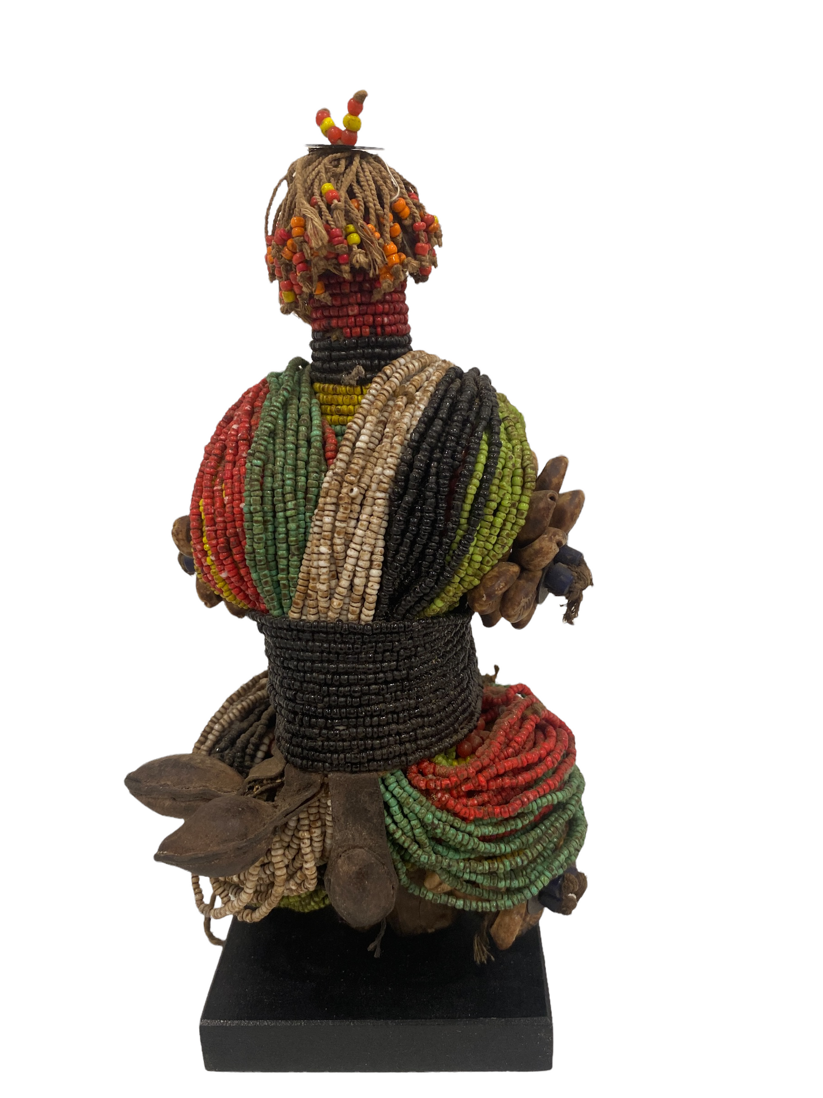 Vintage beaded Namji fertility doll from Cameroon