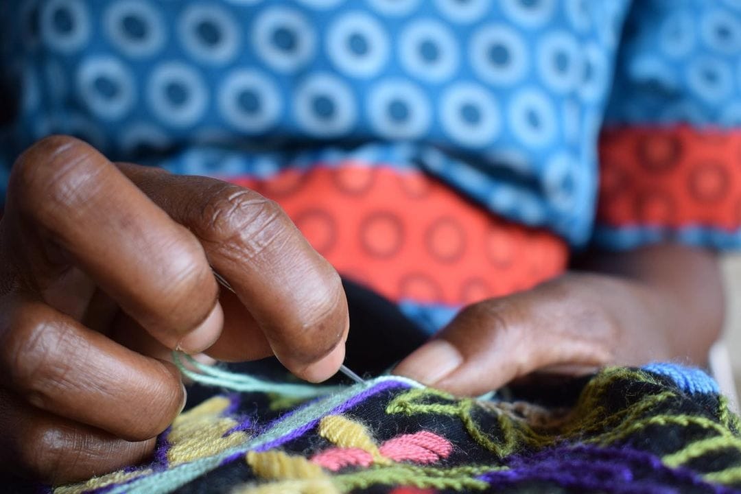 Mapula embroidered cushion 40x40 - South Africa