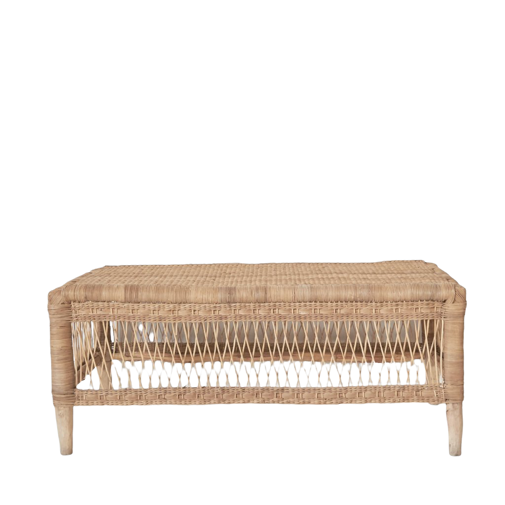 Malawi Rattan Ottoman/Bench- handmade (MB01)