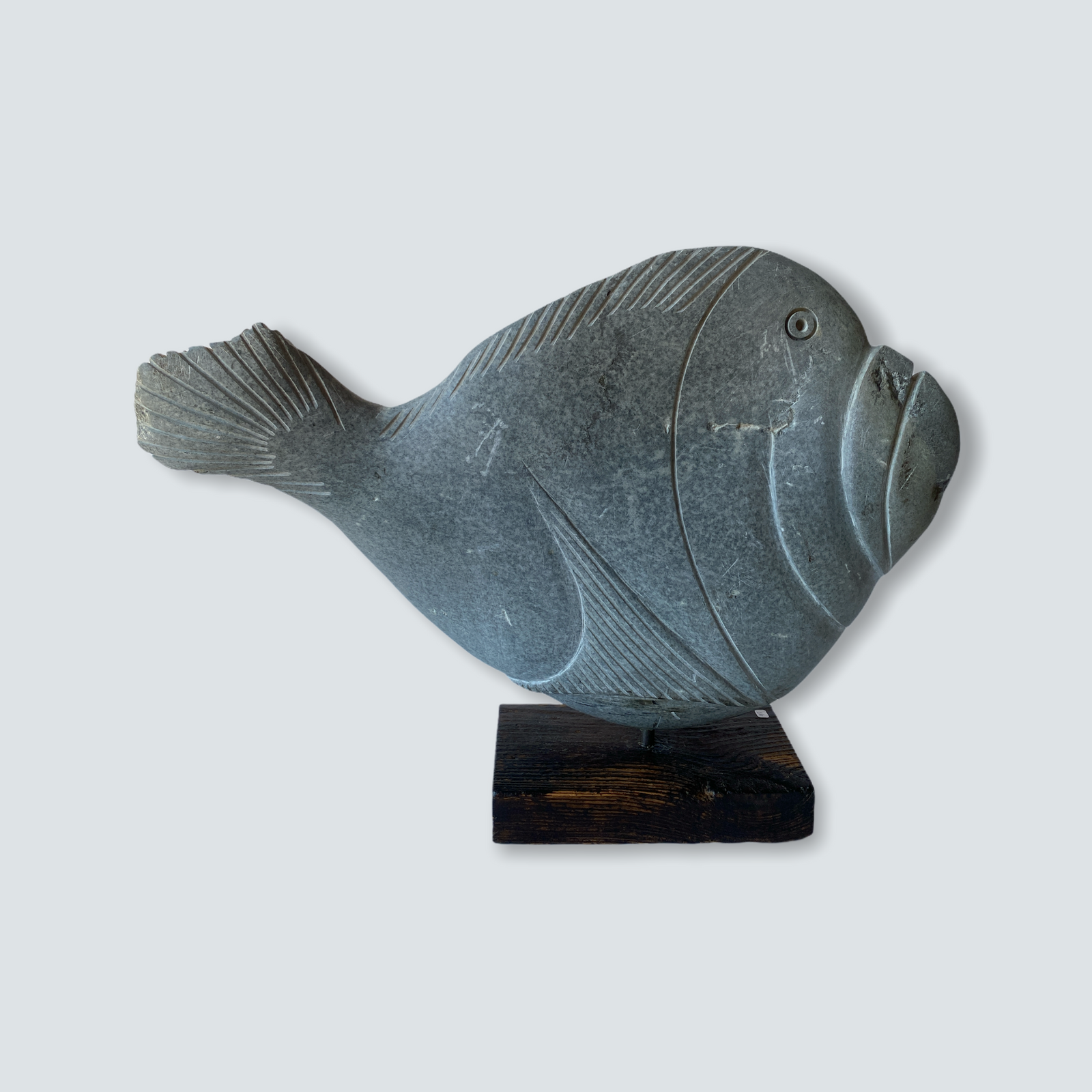 Stone Fish Sculpture - Zimbabwe (08) XL