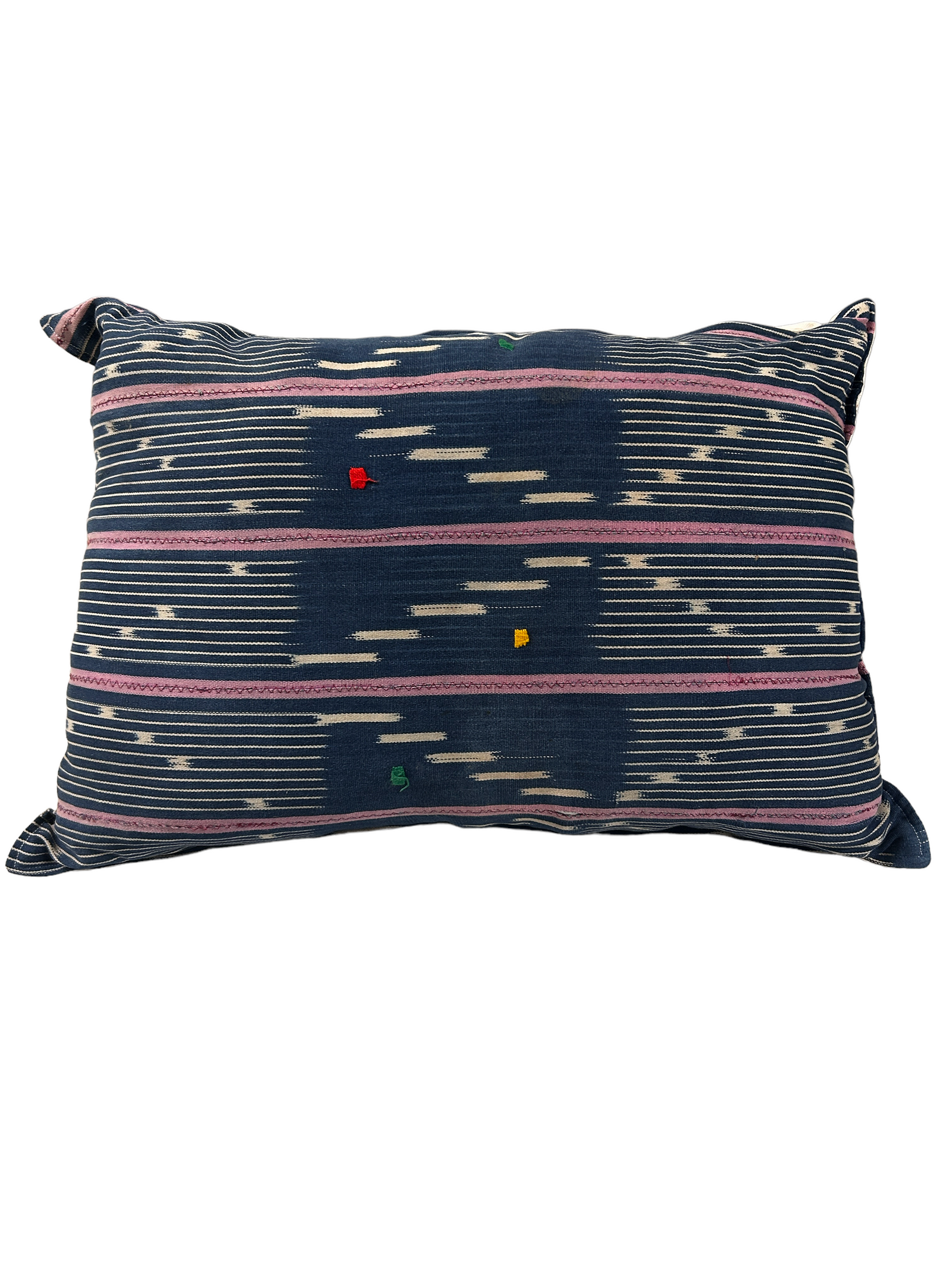 Handwoven Baule cloth cushion from Côte d'Ivoire, 50×70cm