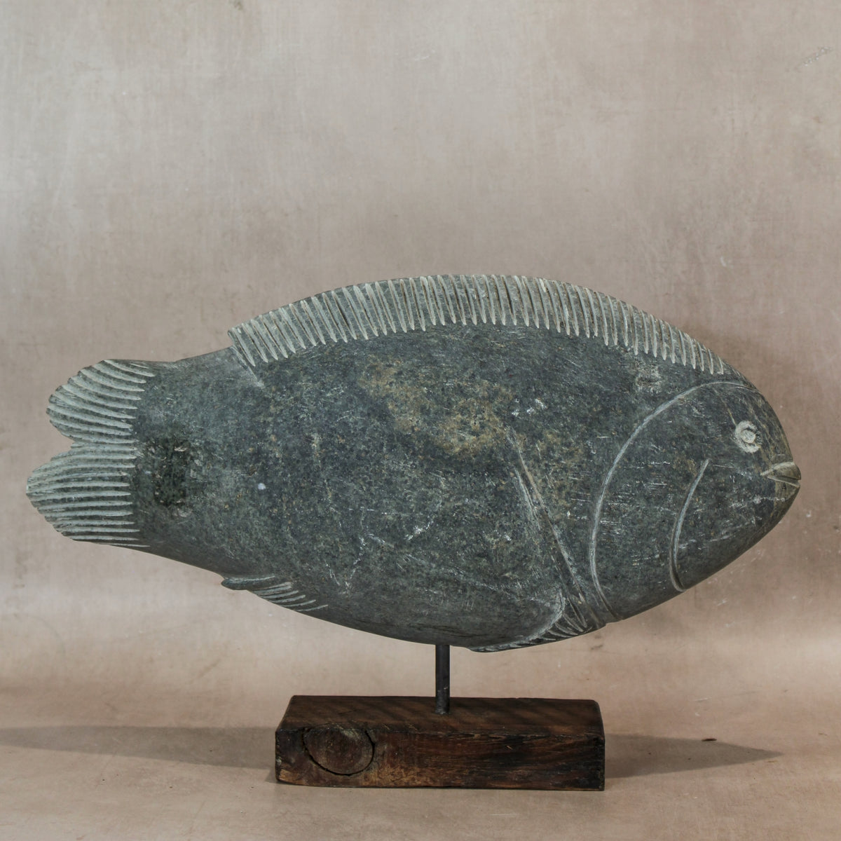 Stone Fish Sculpture - Zimbabwe - 159.3