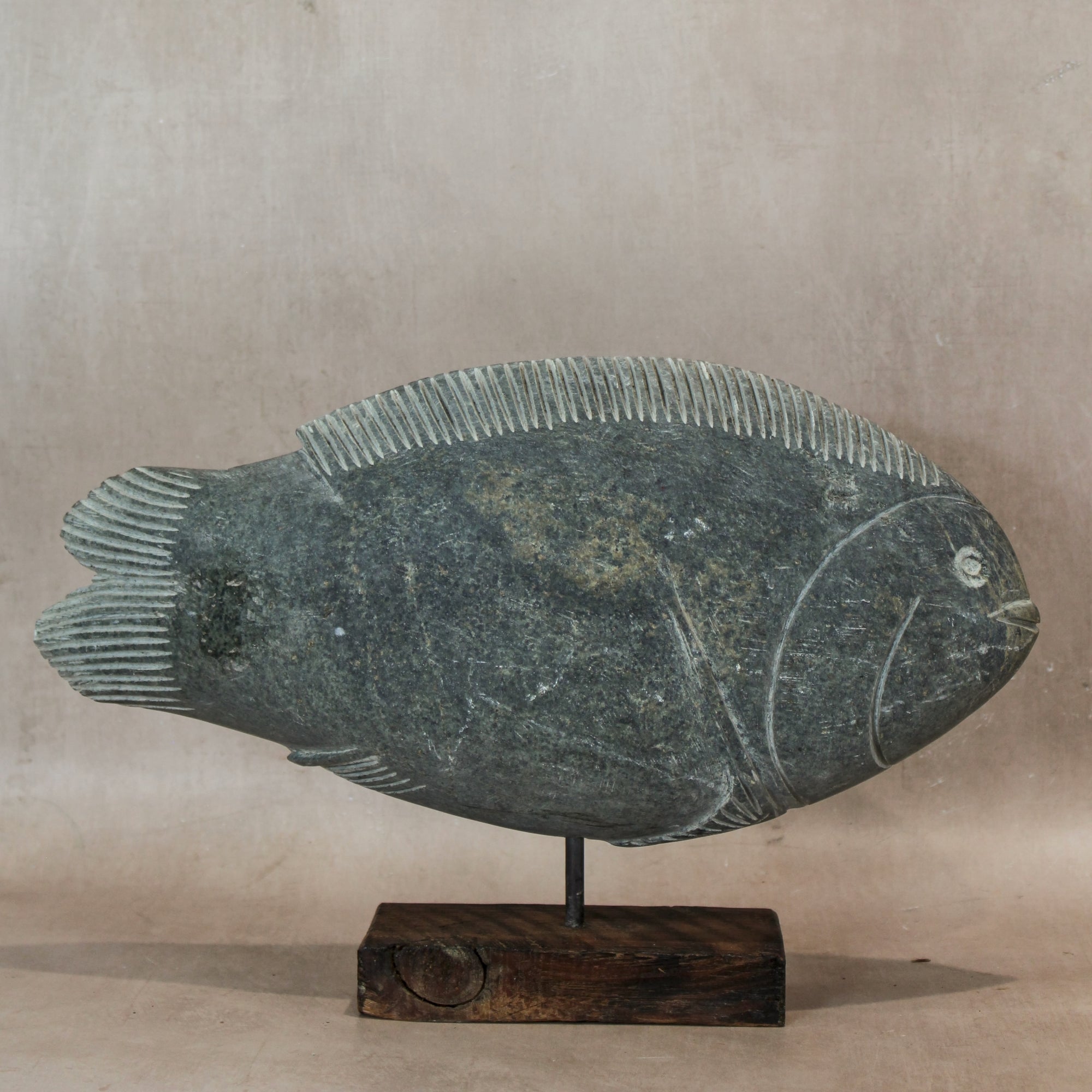 Stone Fish Sculpture - Zimbabwe - 159.3