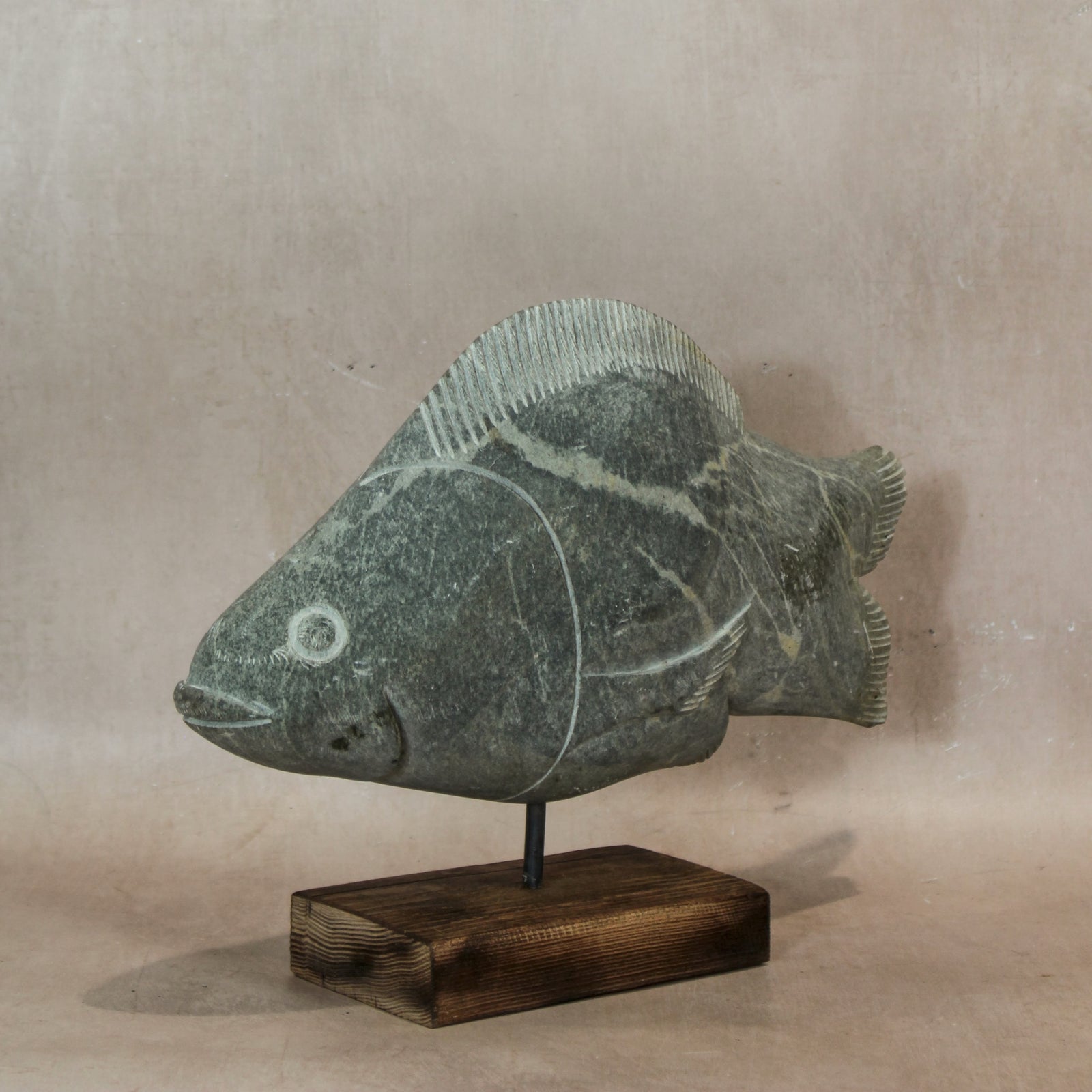 Stone Fish Sculpture - Zimbabwe - 159.4