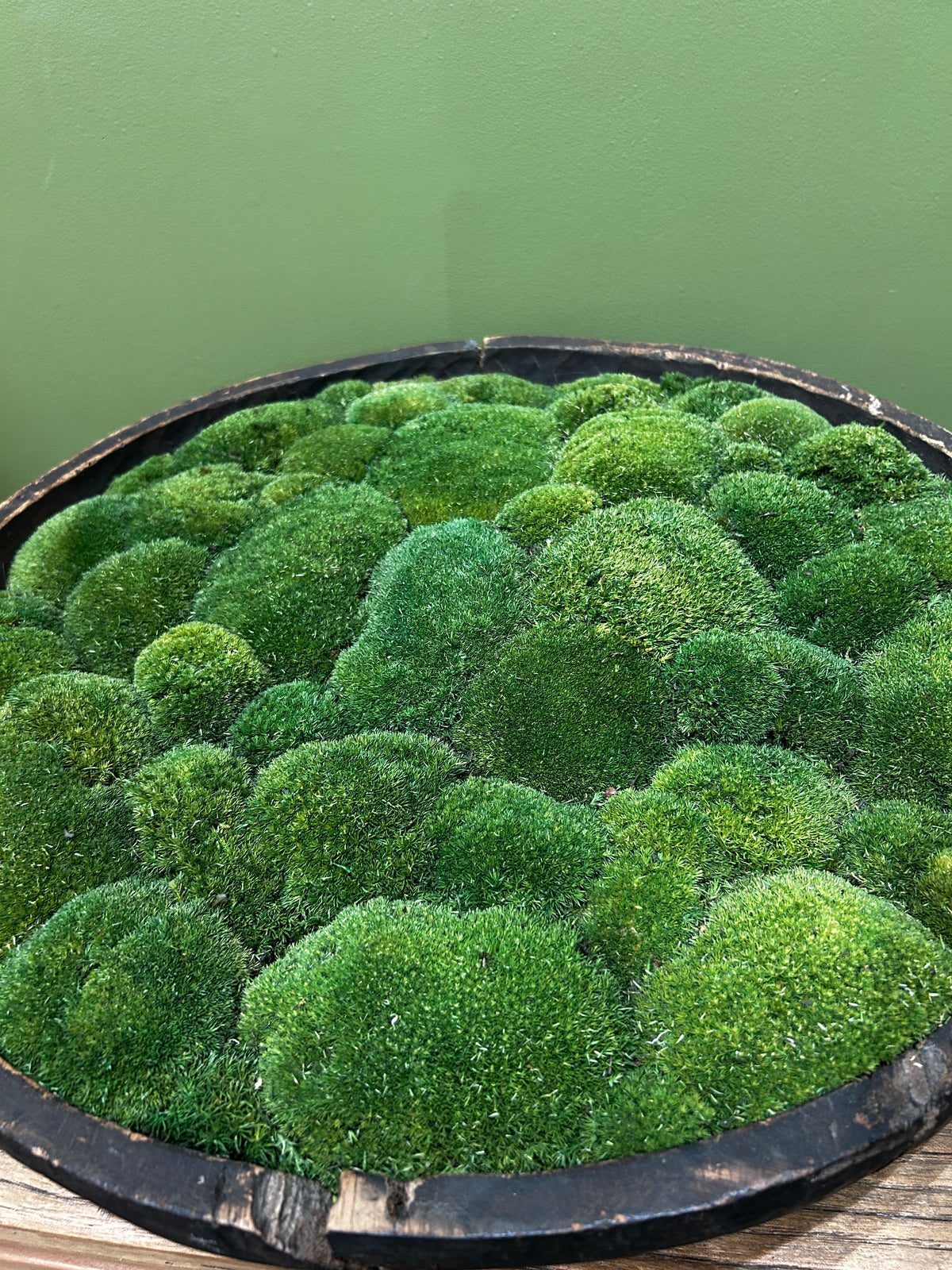 Vintage Wooden Bowl with moss FR65