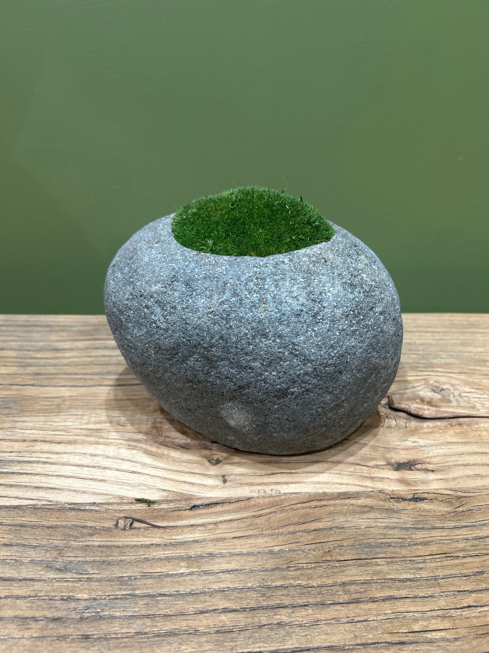 Indo Riverstone planted with Preserved Moss FR68