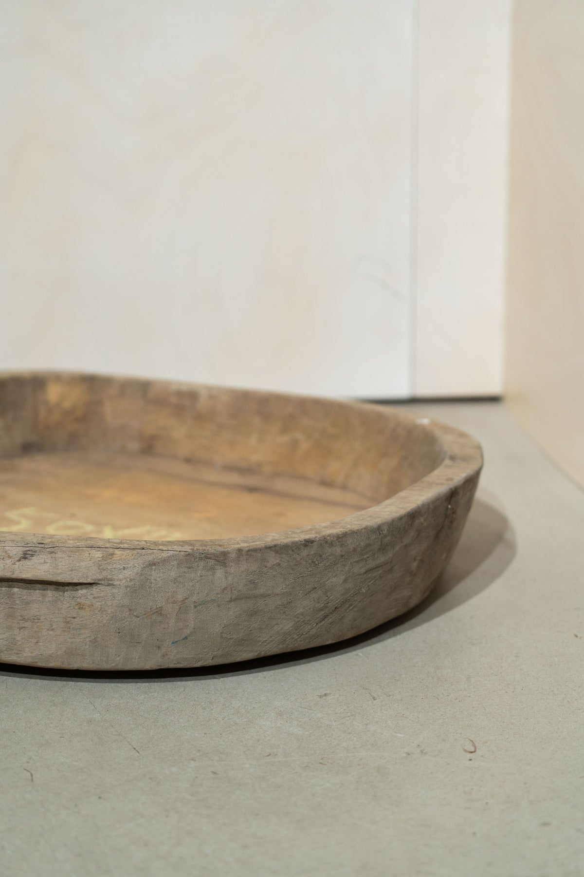 Vintage Large Round Wooden Bowl No 2