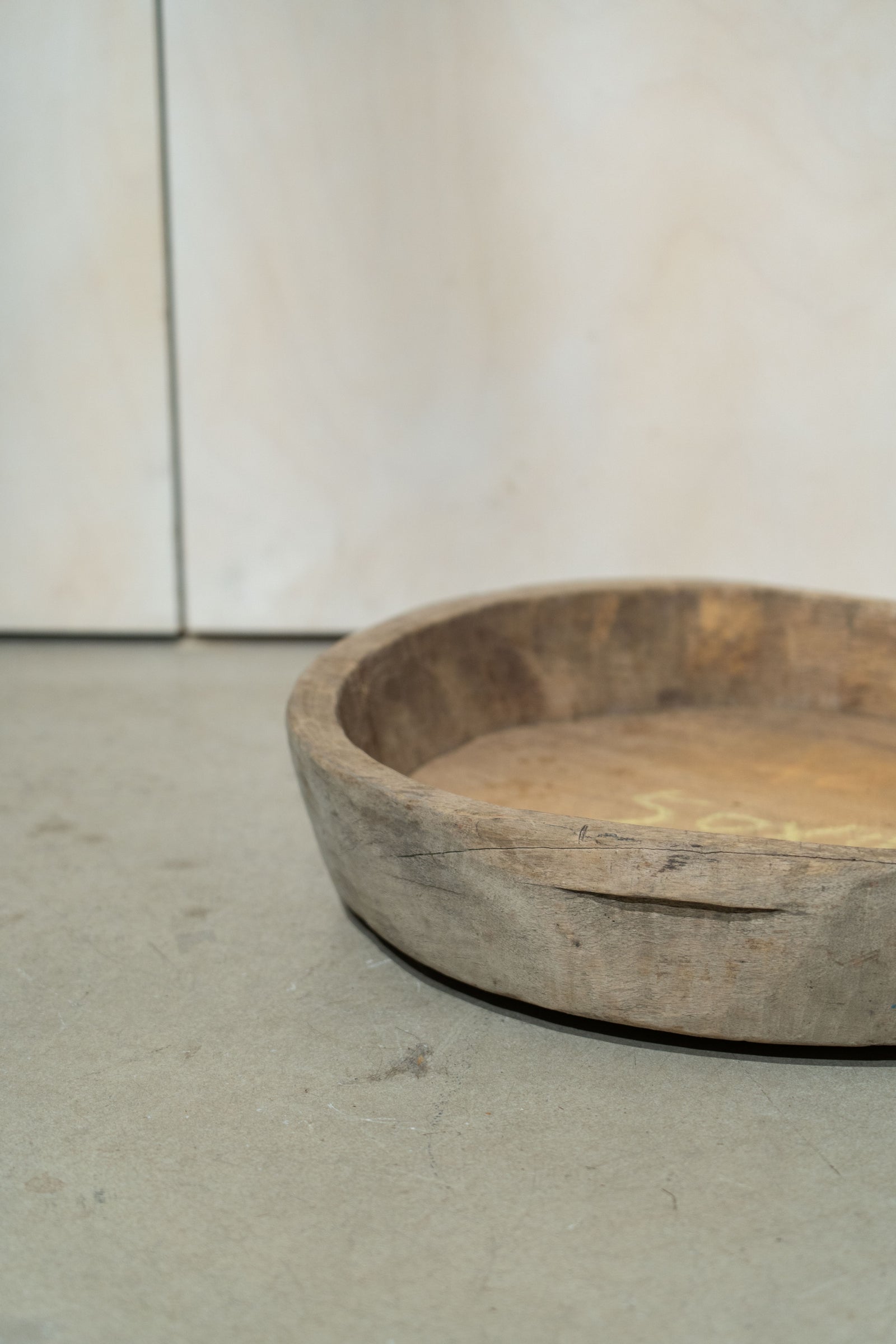Vintage Large Round Wooden Bowl No 2