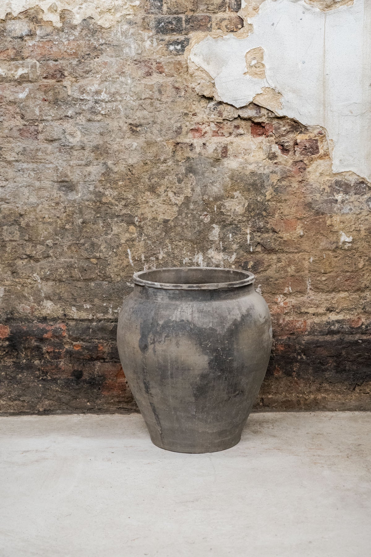 Vintage Grey Brown Pots Large