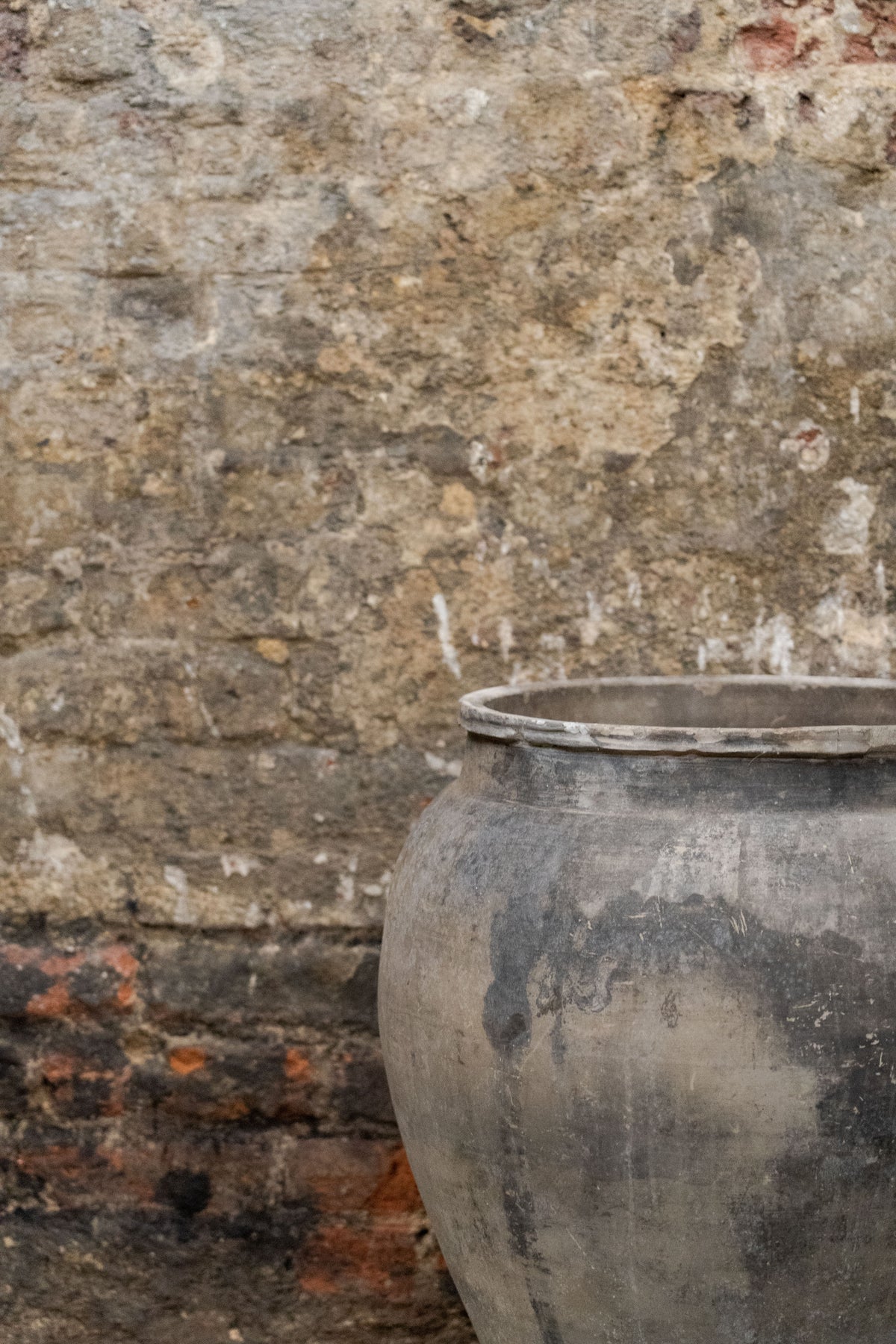 Vintage Grey Brown Pots Large