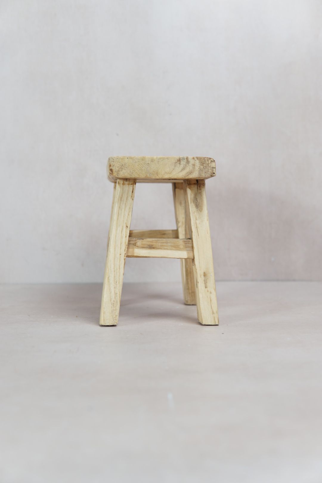 Vintage Rustic Elm Wood Stool - Square - 32