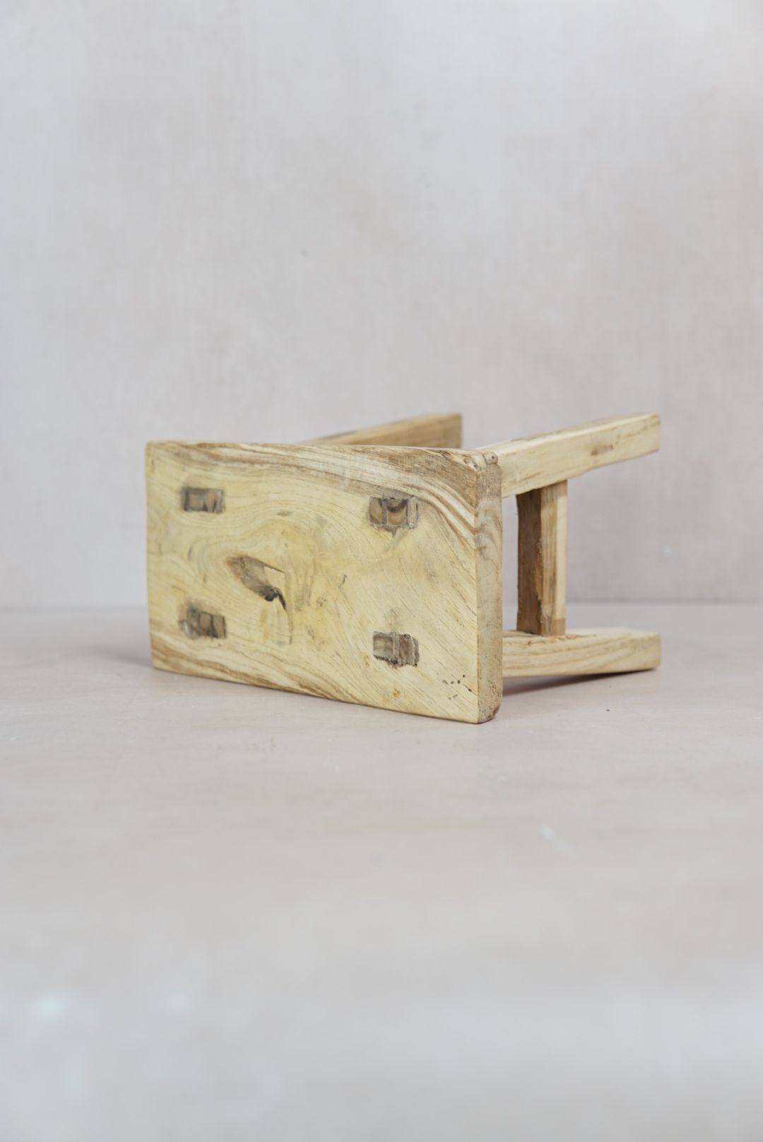 Vintage Rustic Elm Wood Stool - Square - 32