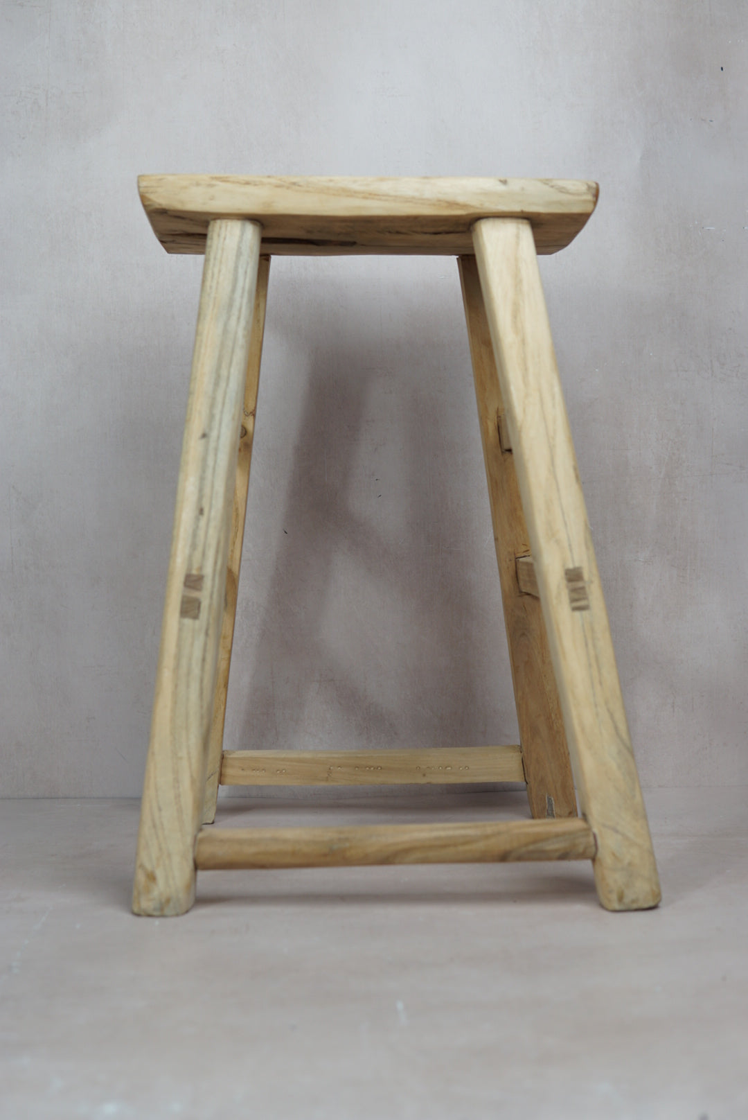 Vintage Rustic Stool - Elm wood - 18.1