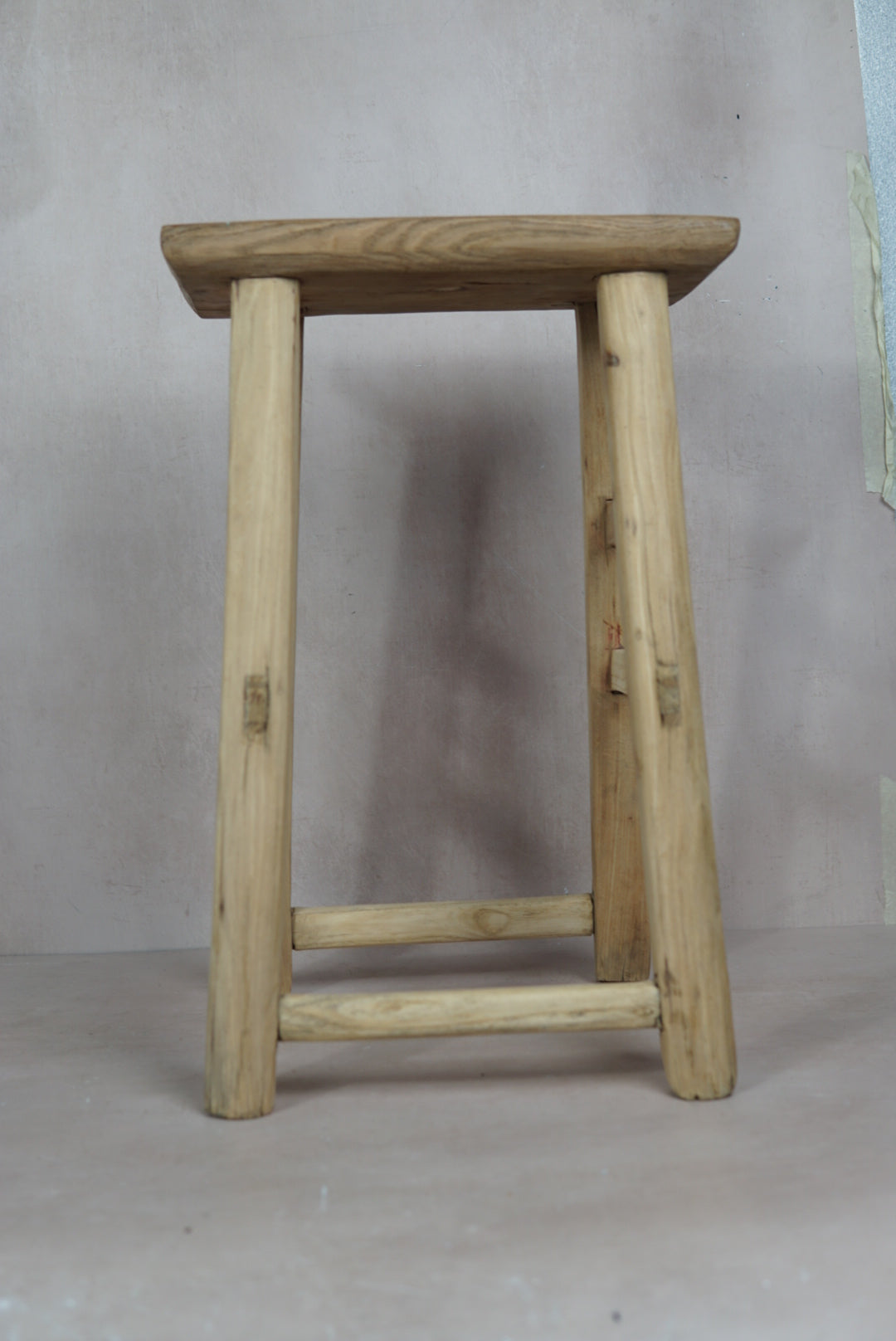 Vintage Rustic Stool - Elm wood - 18.3