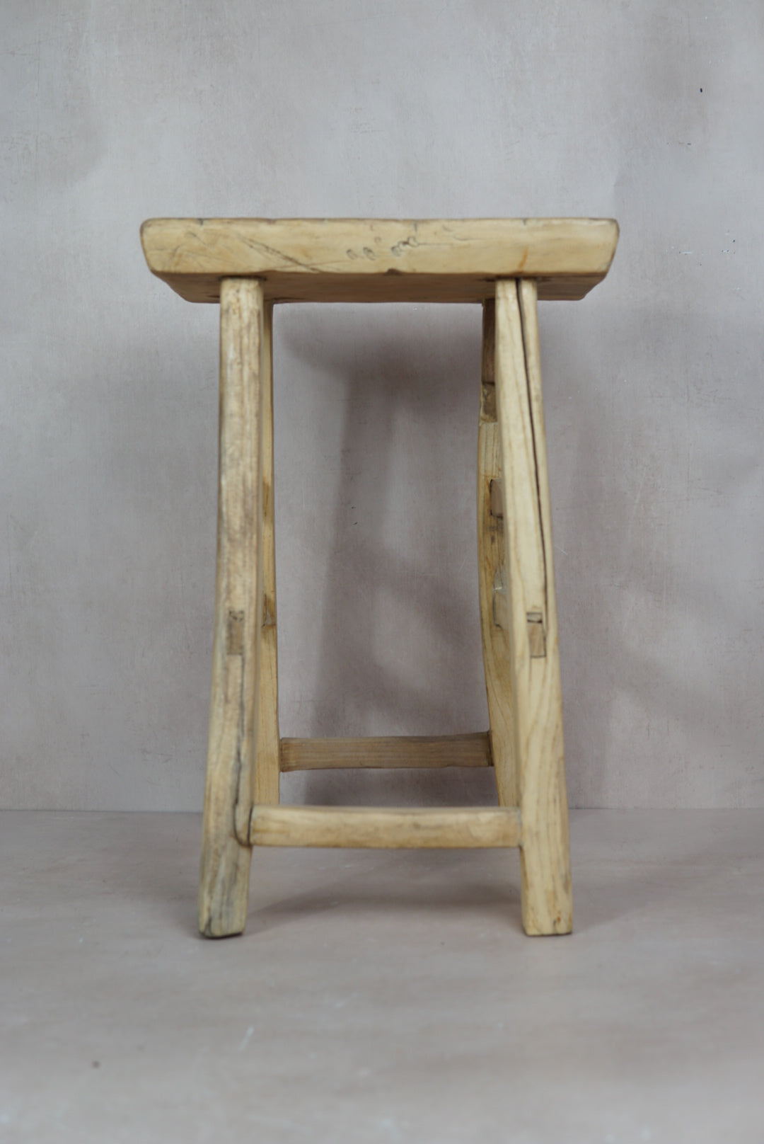 Vintage Rustic Stool - Elm wood - 18.4