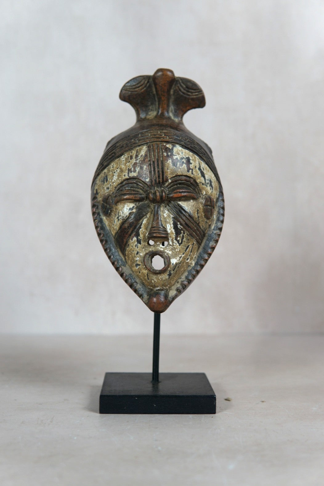 African Raffia Terracotta Mask - 103.1