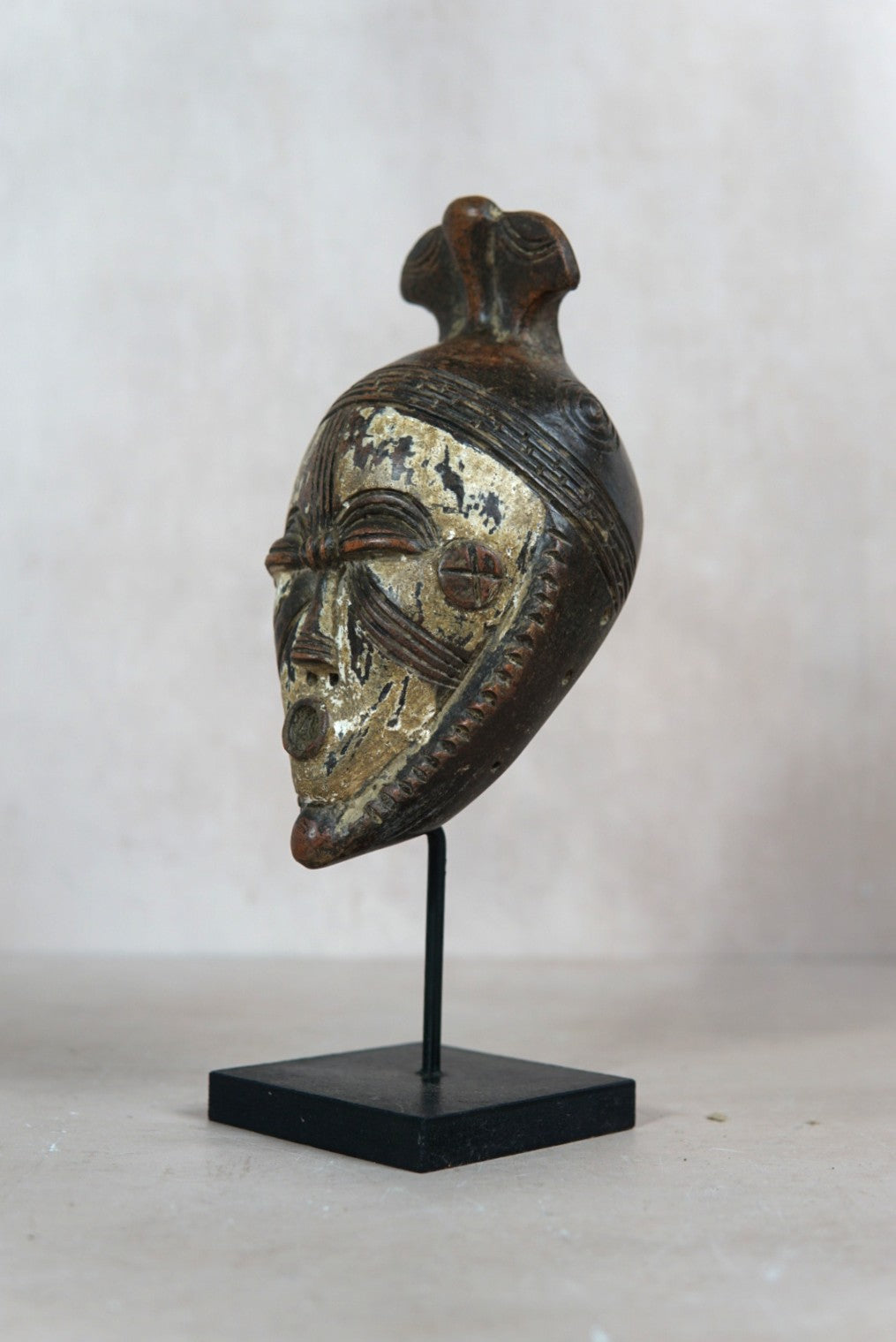 African Raffia Terracotta Mask - 103.1