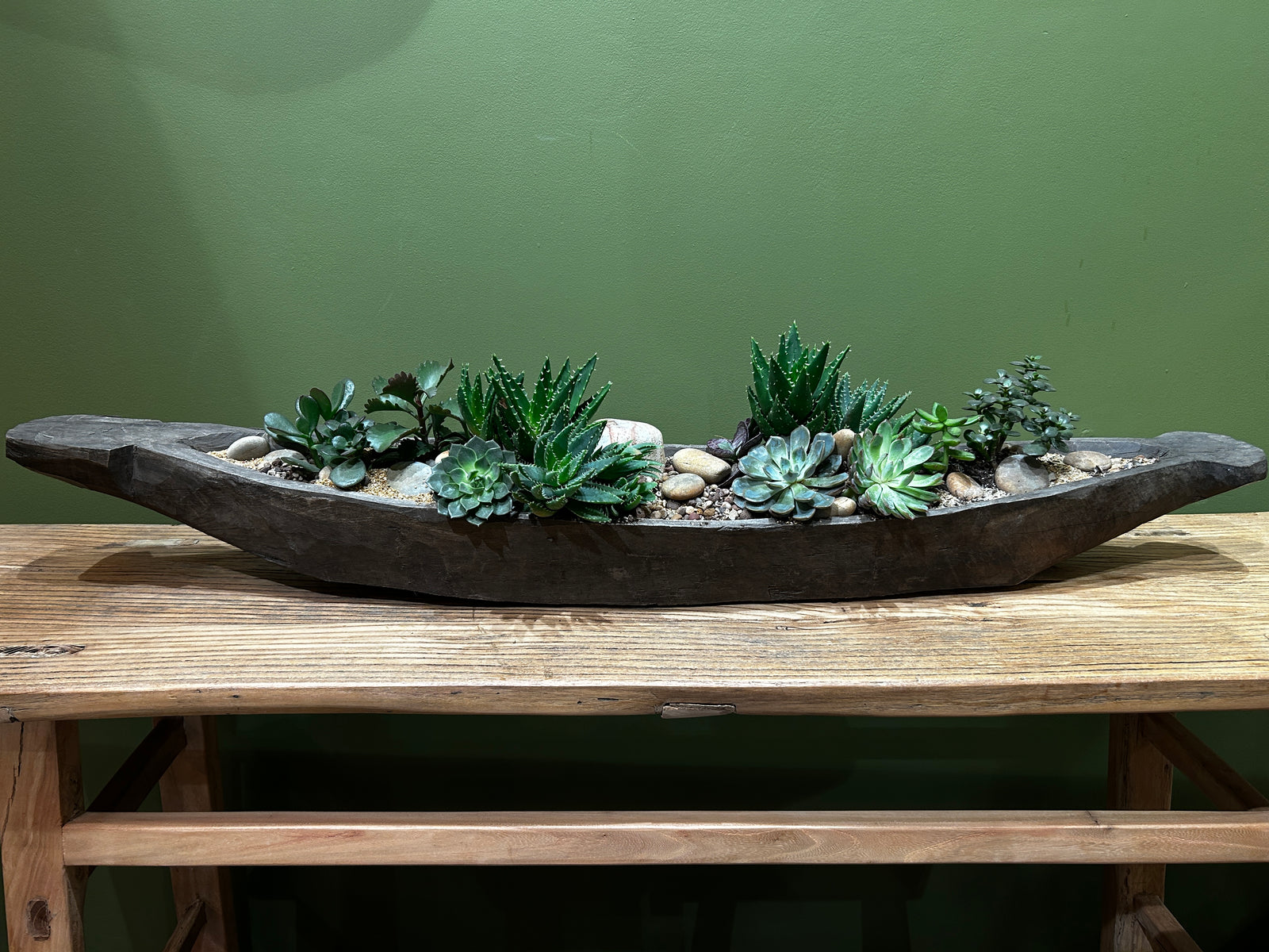 Mokoro Canoe with Succulent Garden Table Display FR64