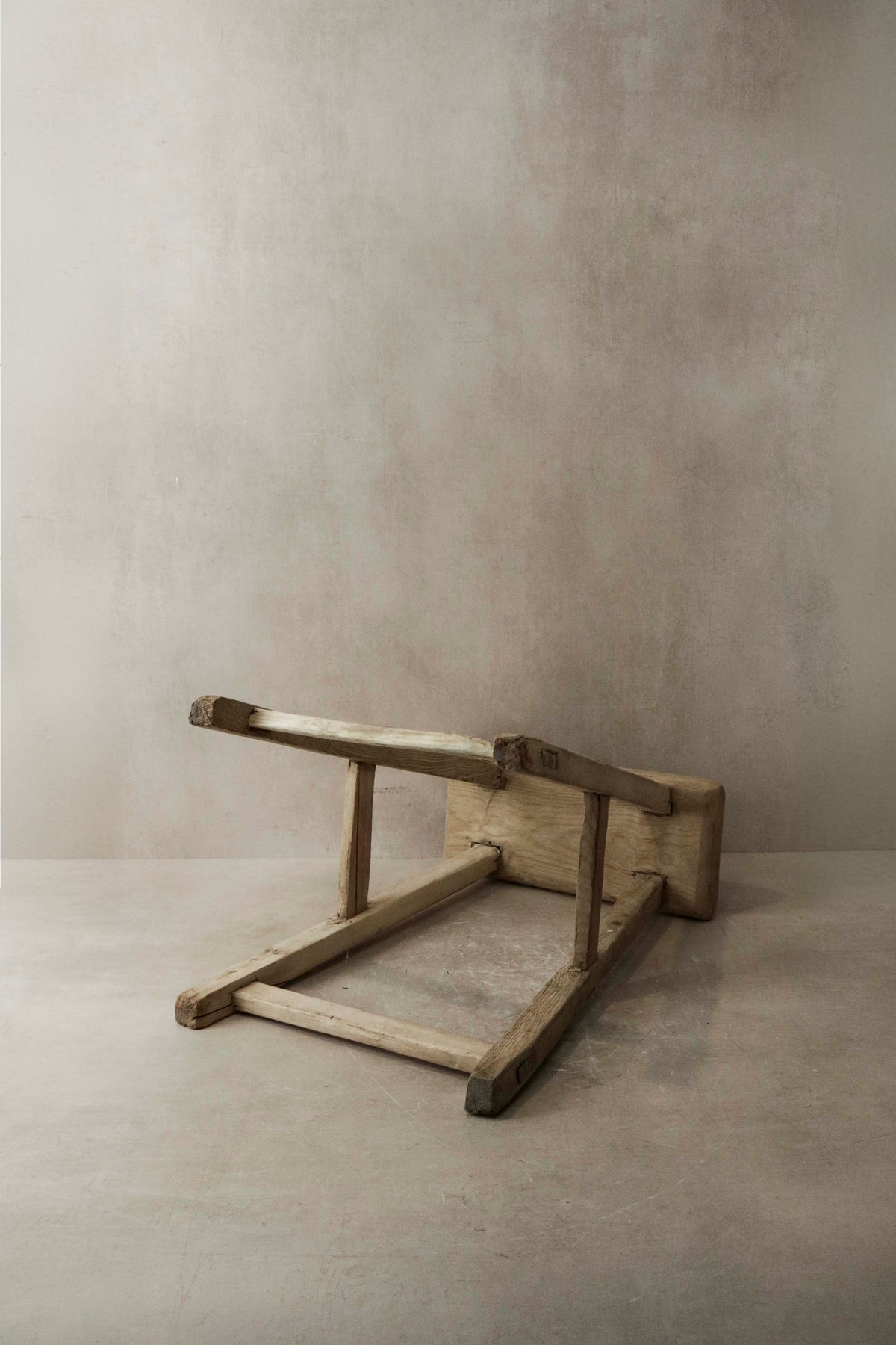 Vintage Rustic Elm Wood Stool - Medium - No 6