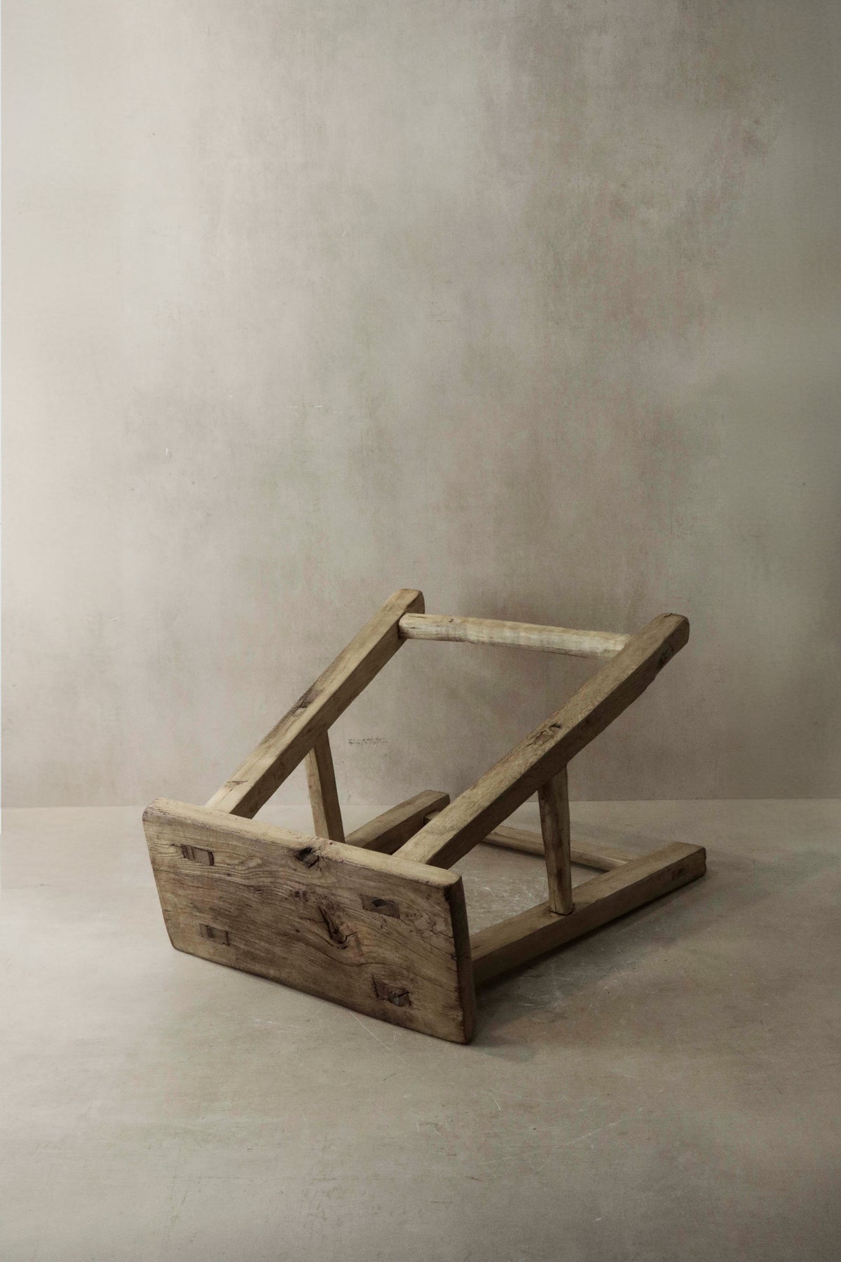 Vintage Rustic Elm Wood Stool - Medium - No 5
