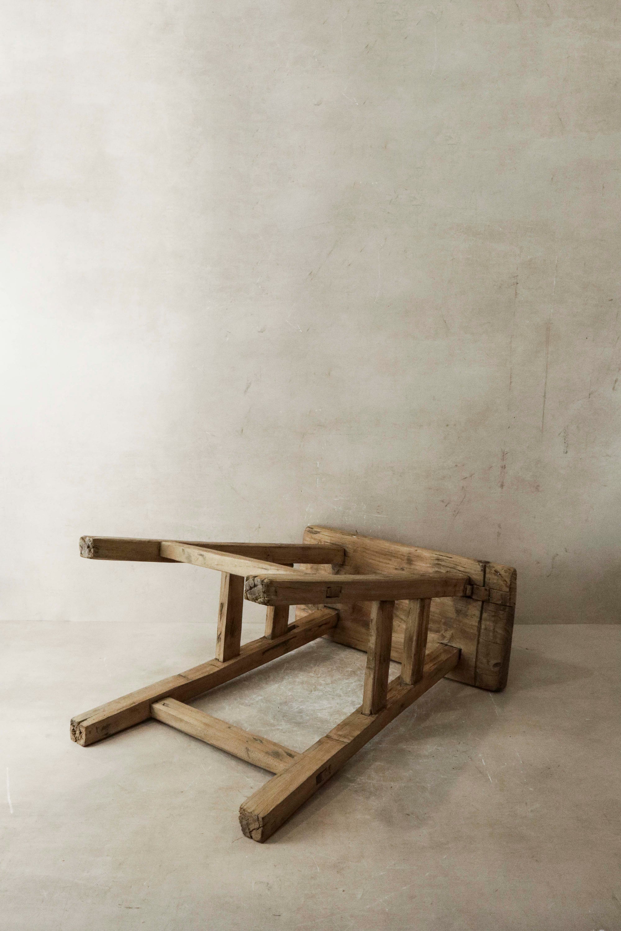 Vintage Rustic Elm Wood Stool - Medium - No 18