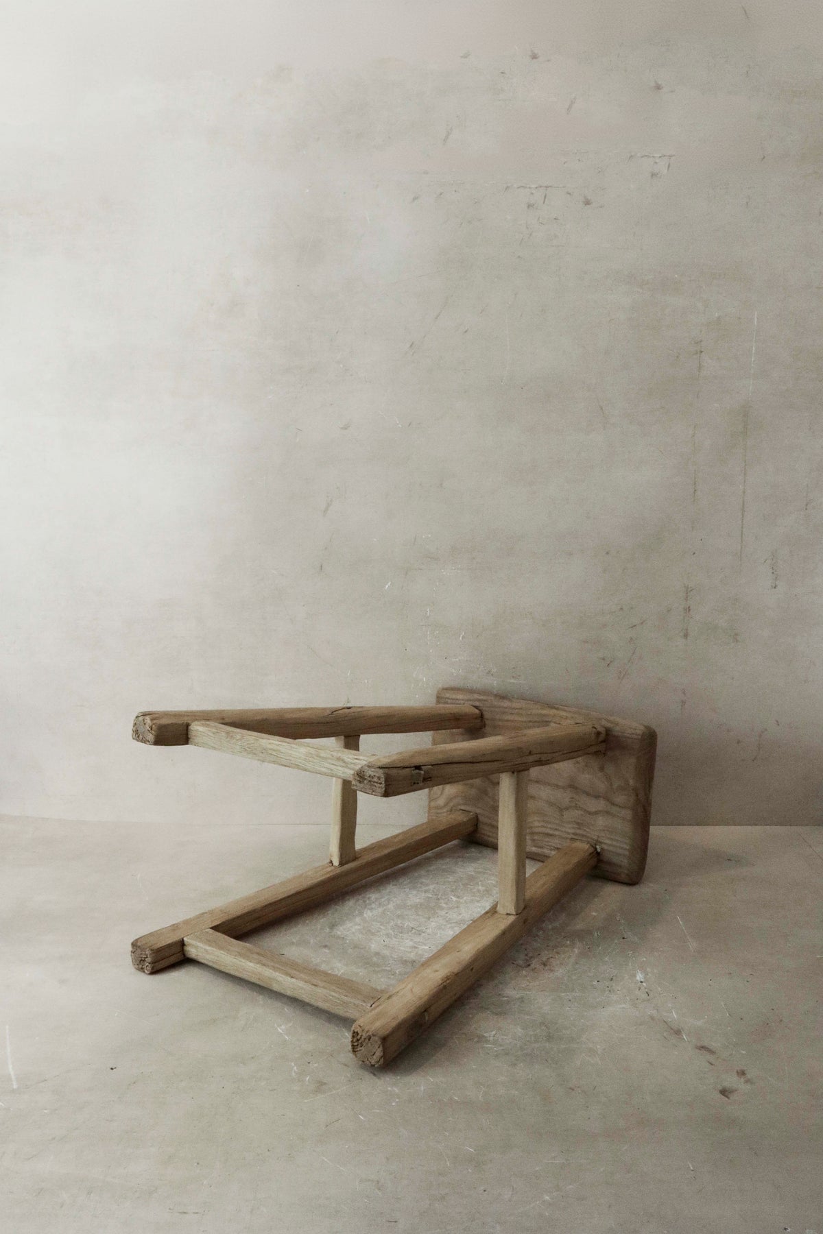 Vintage Rustic Elm Wood Stool - Medium - No 36