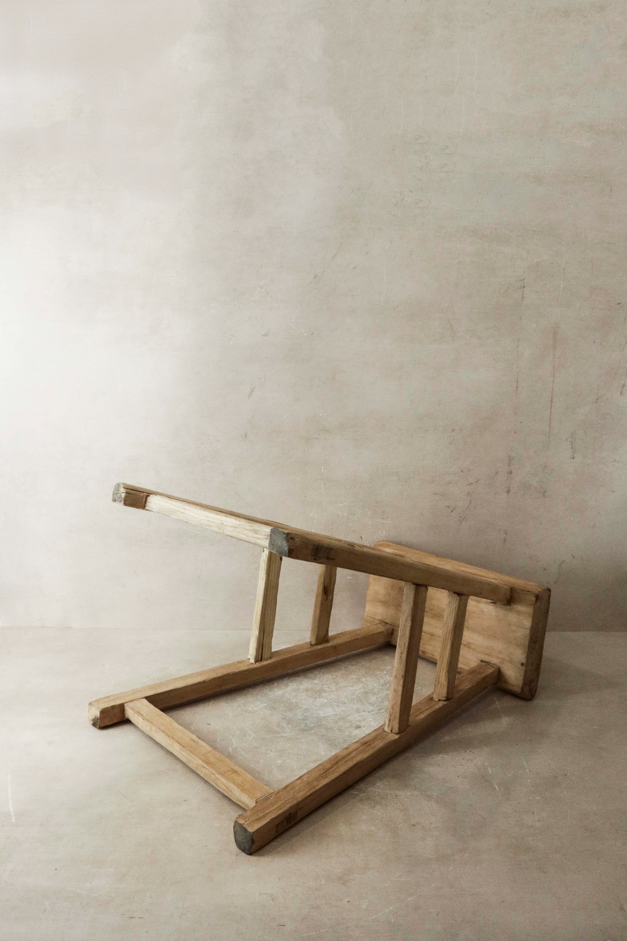 Vintage Rustic Elm Wood Stool - Medium - No 19