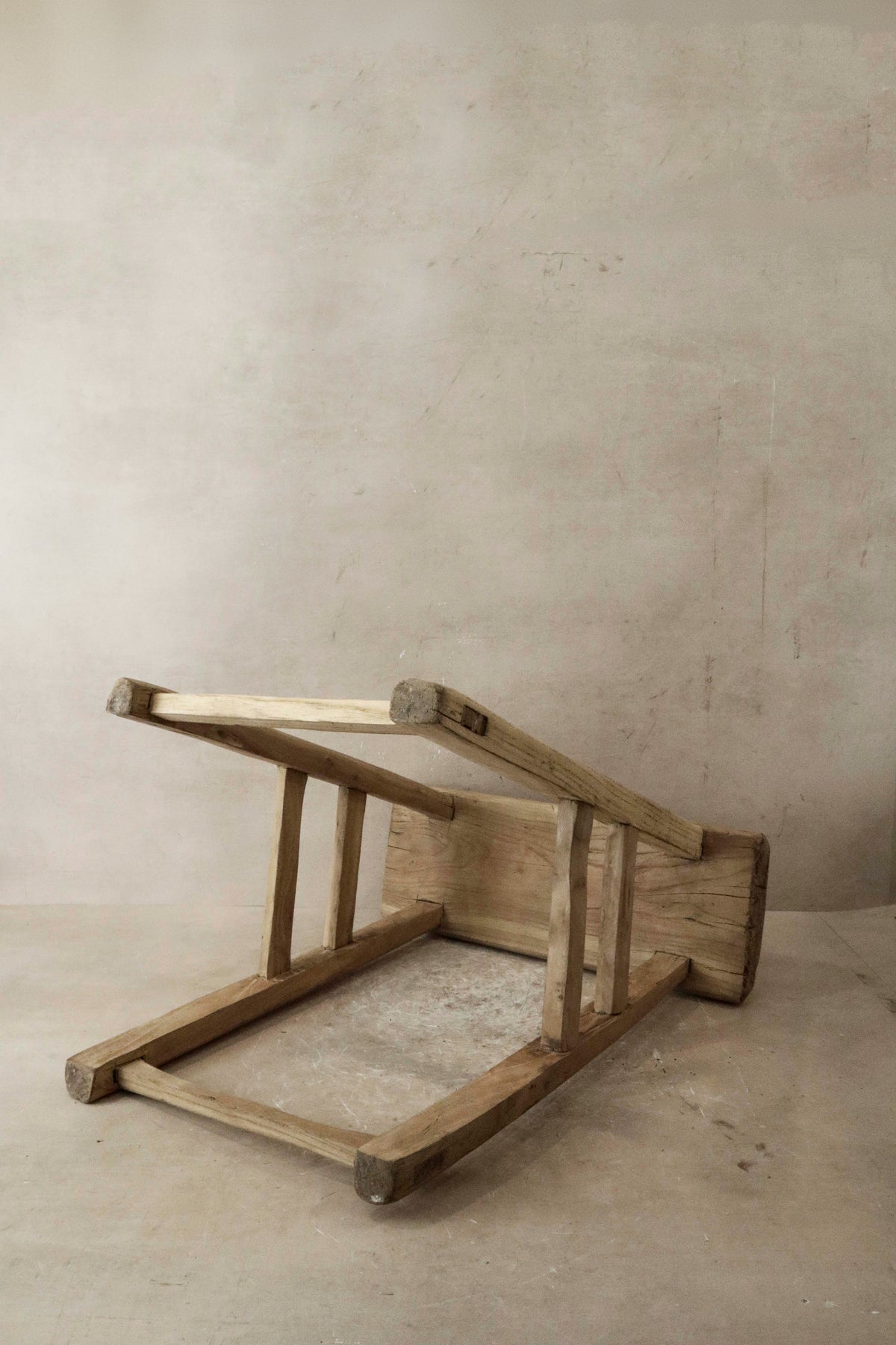 Vintage Rustic Elm Wood Stool - Medium - No 42