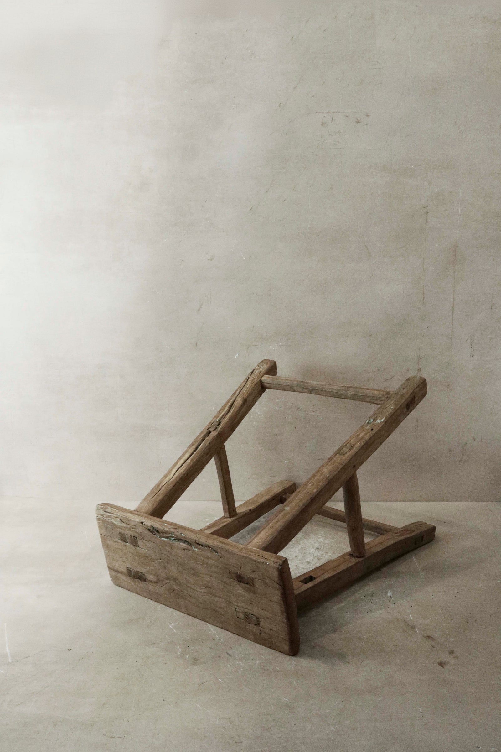Vintage Rustic Elm Wood Stool - Medium - No 34