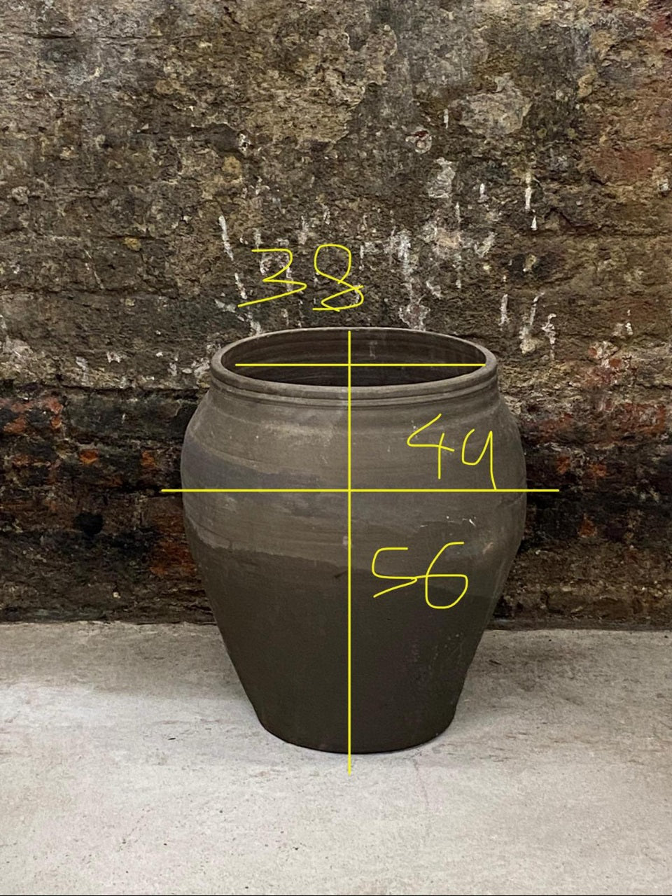 Vintage Grey Brown Pots Large