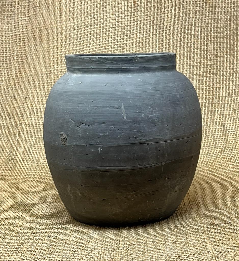 Vintage Grey Earthenware Pot KX3112D