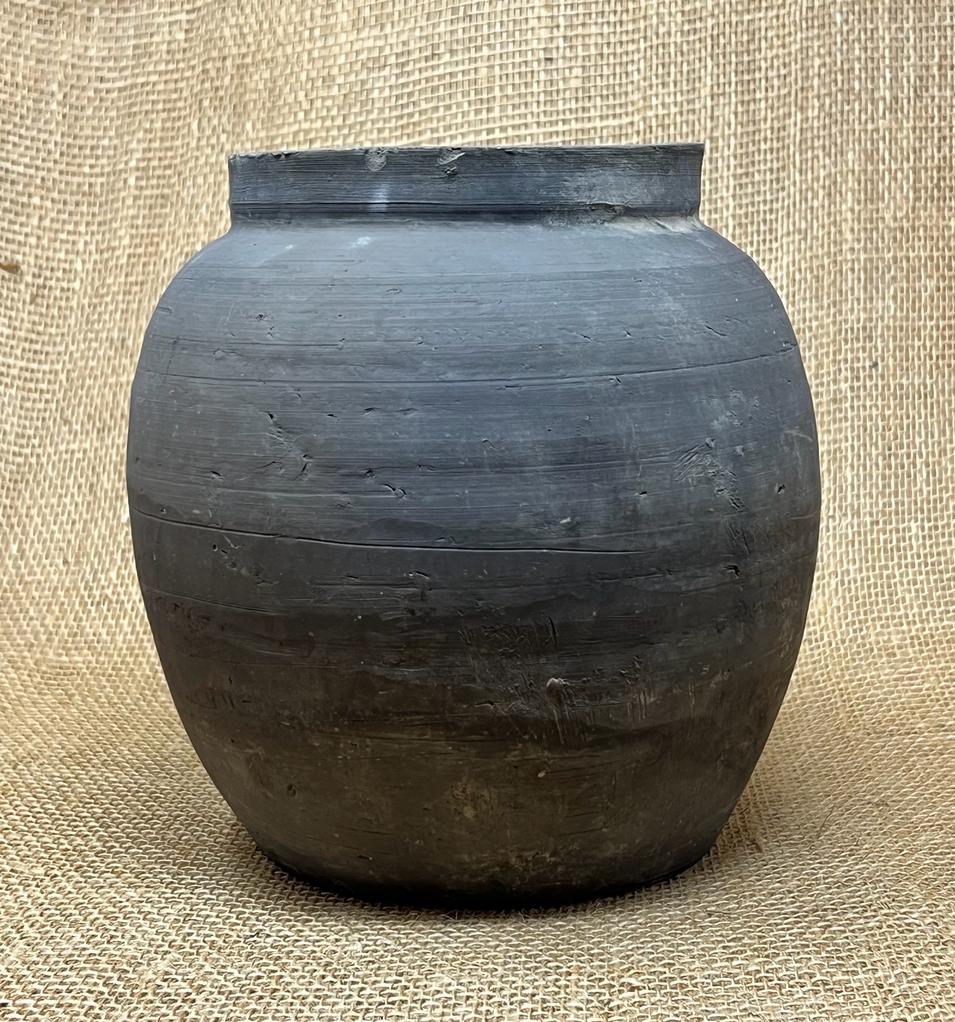 Vintage Grey Earthenware Pot KX3112D