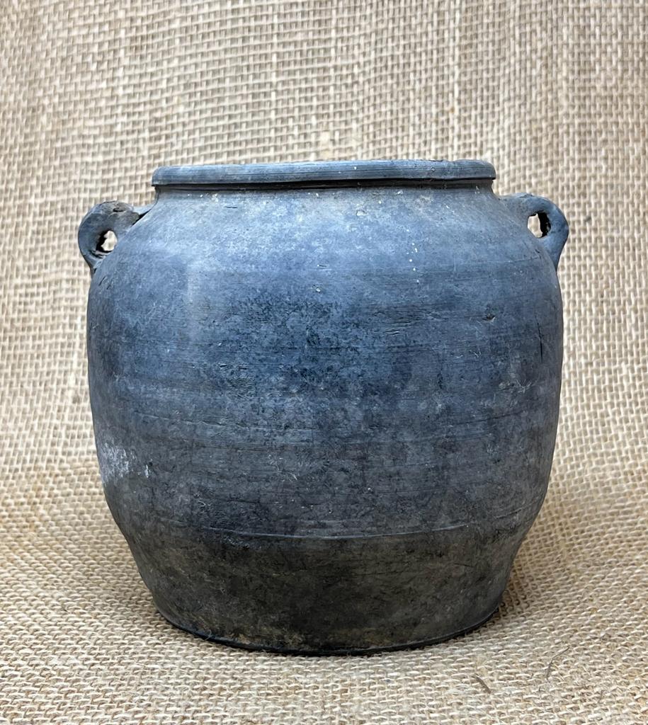 Vintage Grey Earthenware Pot KX3112E